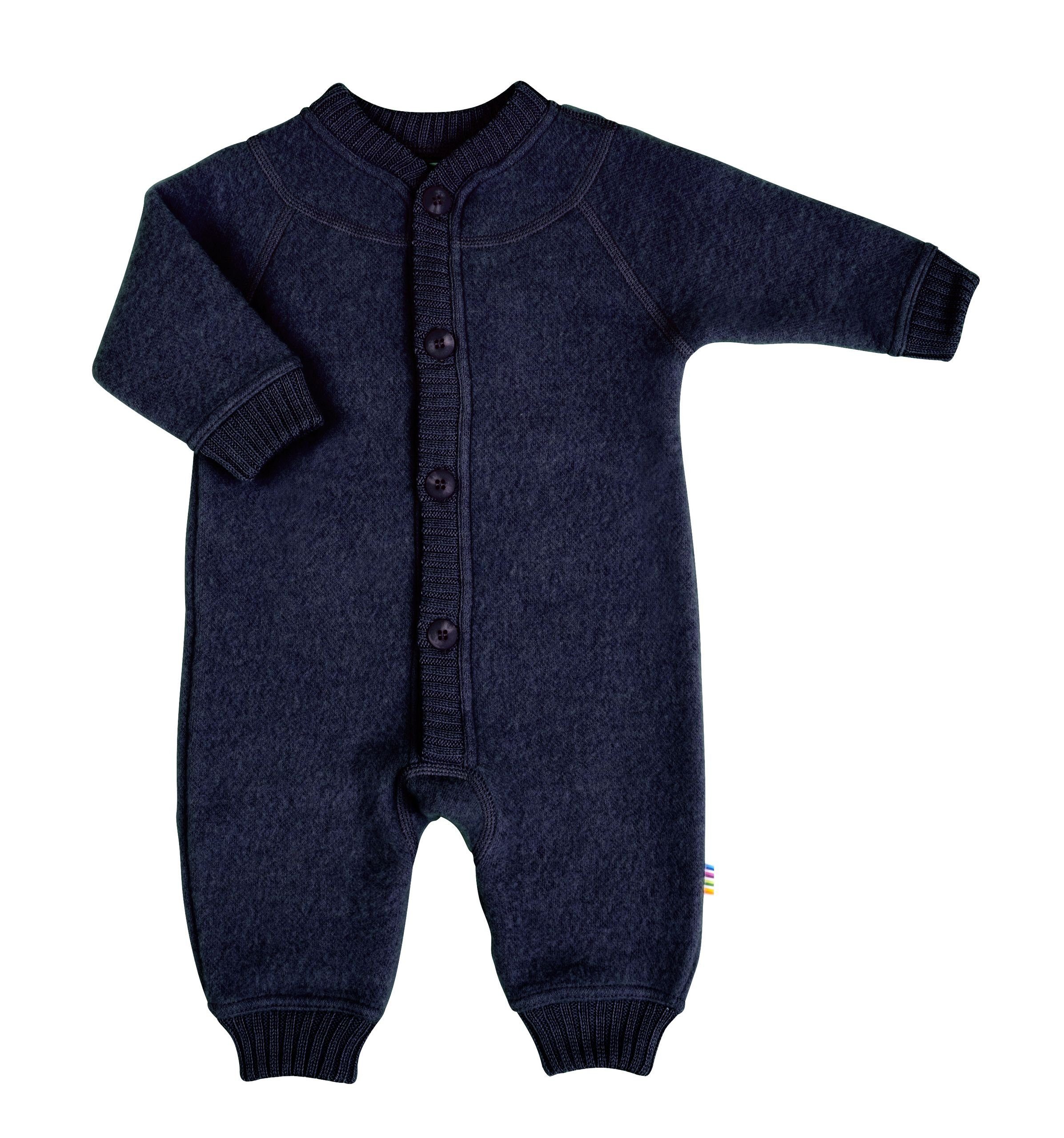 Joha Schneeoverall dark blue melange Wollfleece Wagenanzug