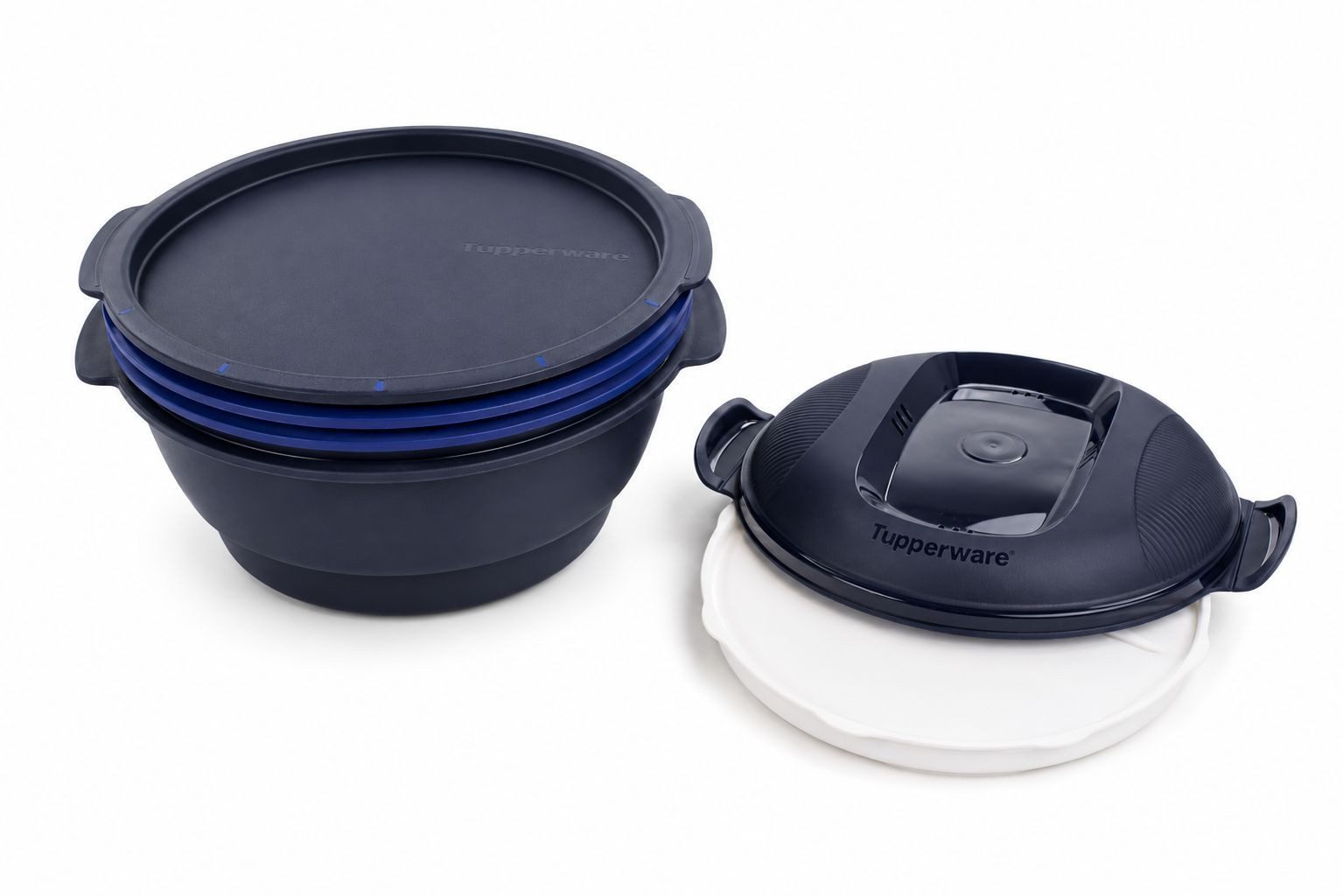 TUPPERWARE Mikrowellenbehälter Urban Dampfgarer 3 in 1 dunkelblau
