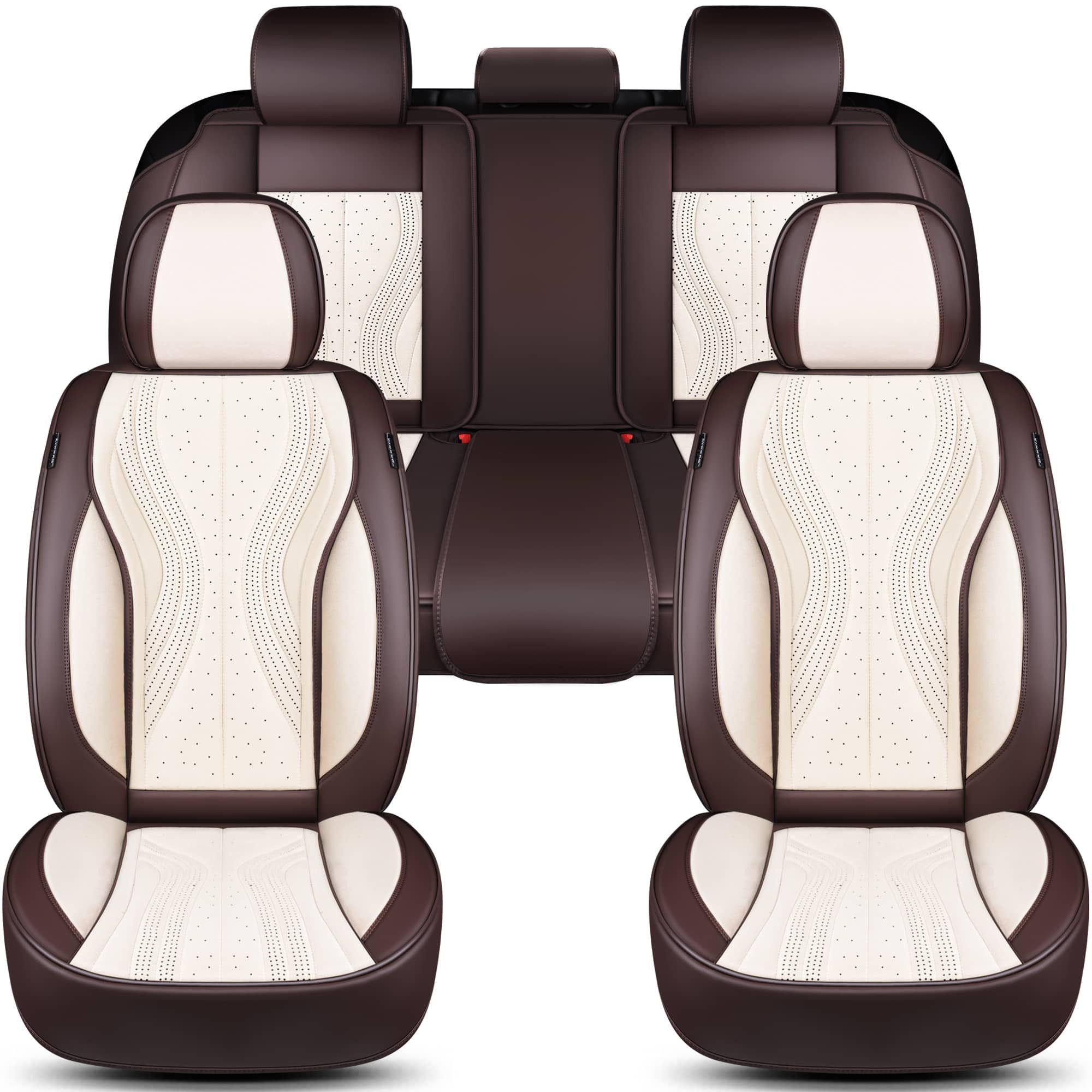BREMER SITZBEZÜGE Autositzbezug für VW Passat Bj 2010-14 (FM6), Set, 2-tlg., Komplettset Vorne und Hinten, in Braun/Beige