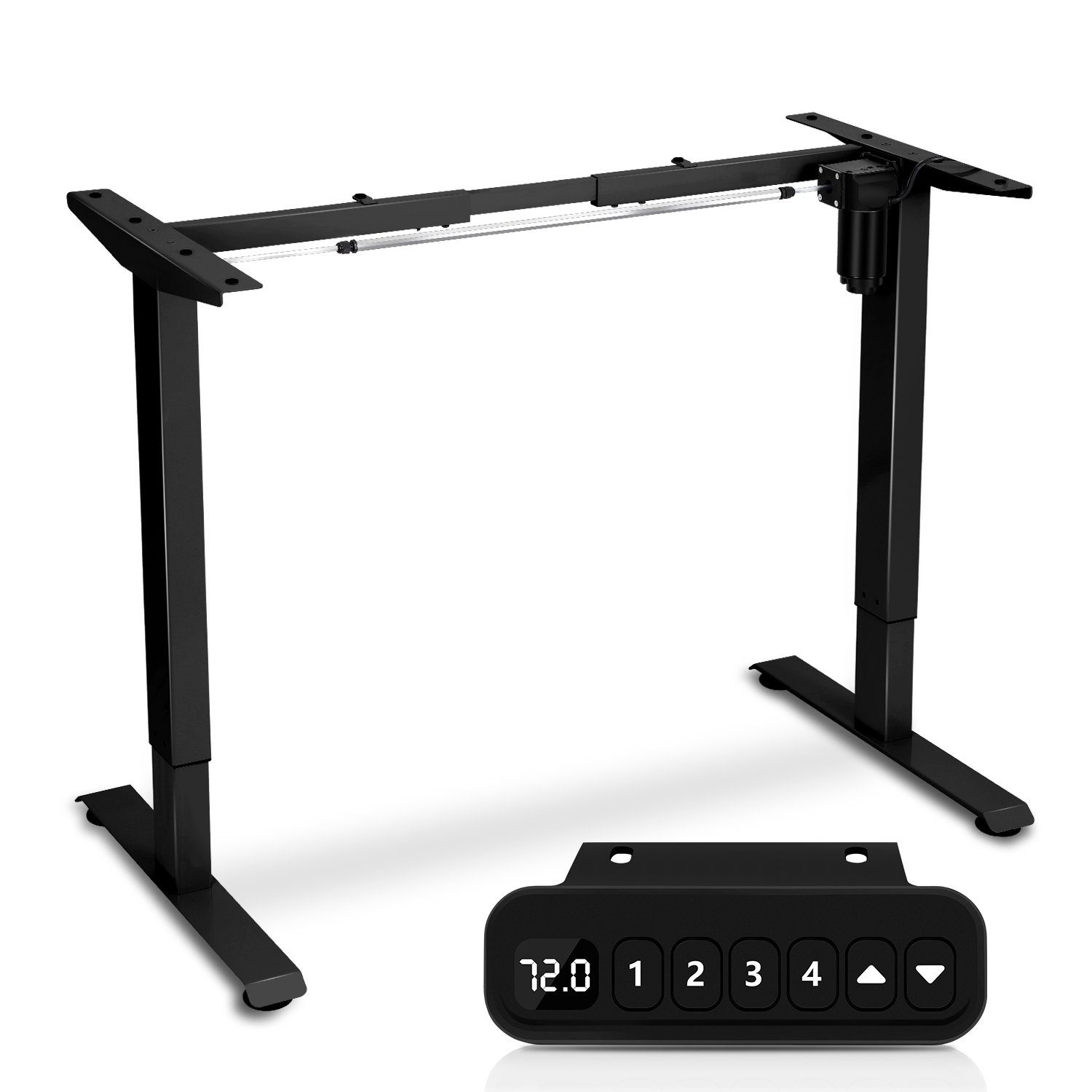 TolleTour Schreibtisch Höhenverstellbarer Schreibtisch Schreibtischgestell bis belastbar 80kg, Stahl