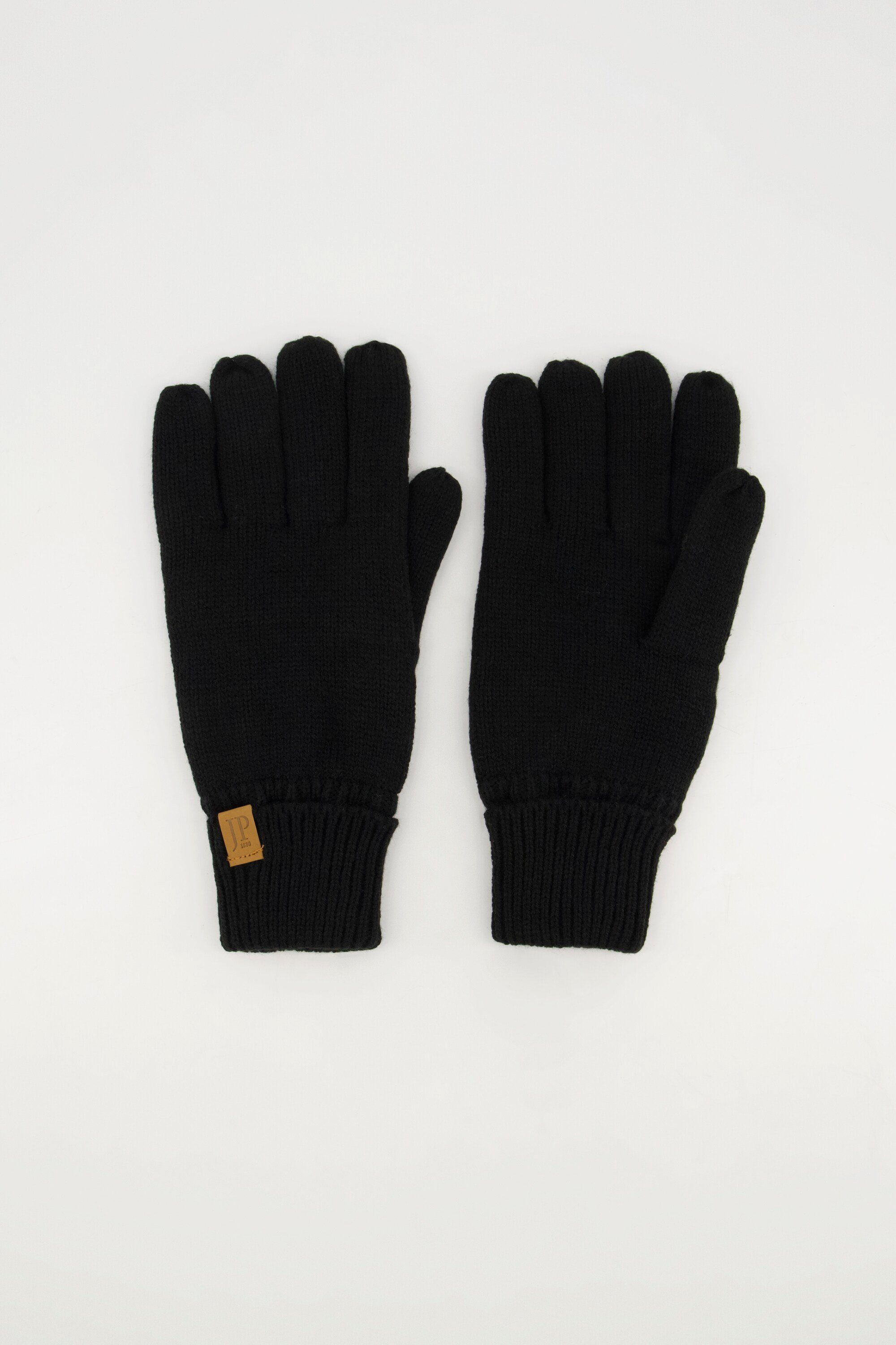 Strick Handschuhe Strickhandschuhe JP1880 JP1880-Logo schwarz Fleecefutter