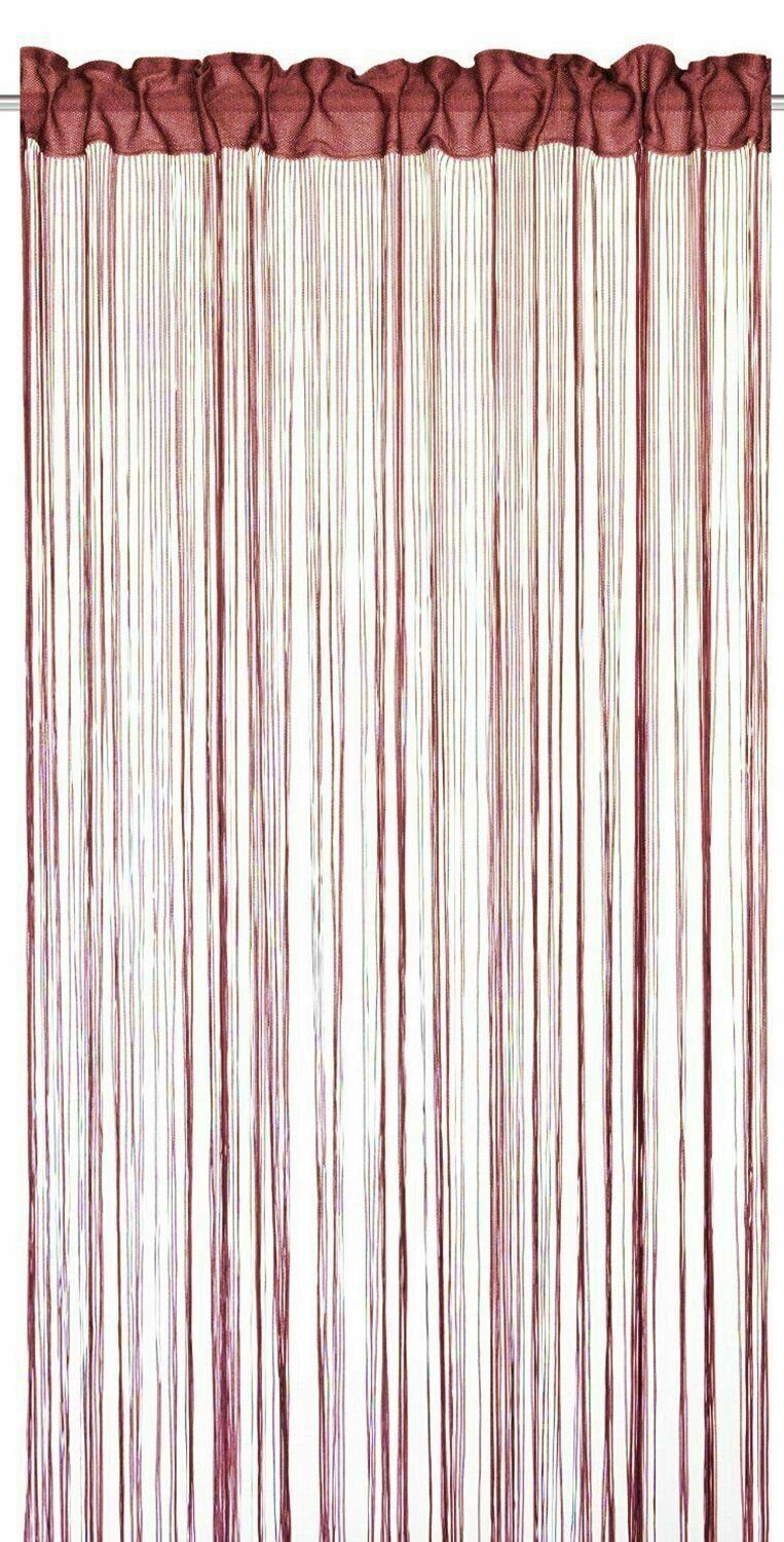 BxH Clever-Kauf-24, (1 Universalband 100x245cm, transparent bordeaux St), Fadenvorhang und Schlaufen, Fadengardine, Fadenvorhang rot,