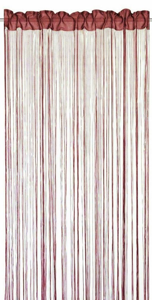 Fadenvorhang Fadenvorhang Fadengardine, BxH 100x245cm, bordeaux rot,  Universalband und Schlaufen, Clever-Kauf-24, (1 St), transparent