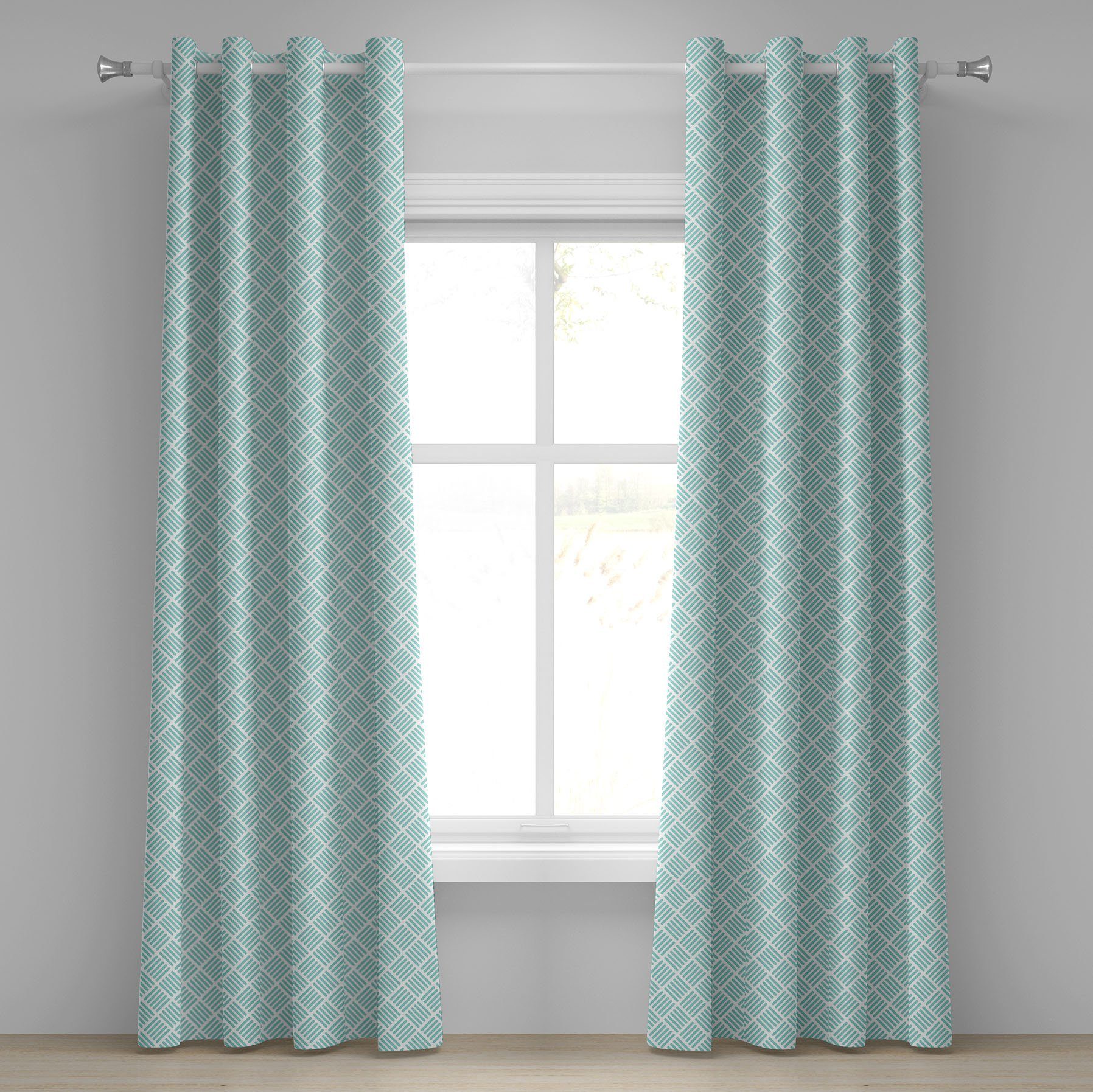 Gardine Dekorative 2-Panel-Fenstervorhänge für Schlafzimmer Wohnzimmer, Abakuhaus, Wasser Diagonal Parallel Lines