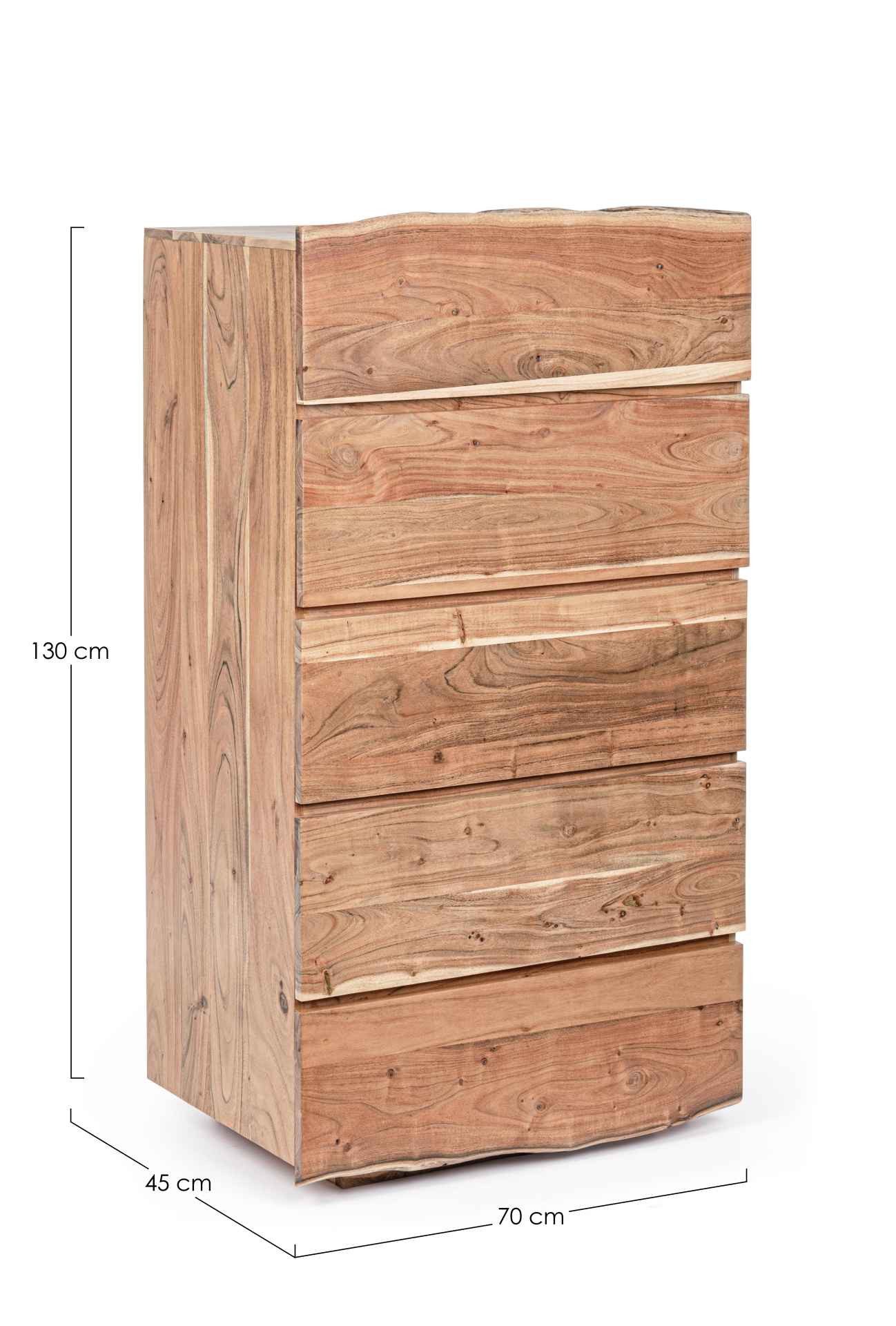 Bizzotto Kommode Aron aus Akazienholz, 70 cm