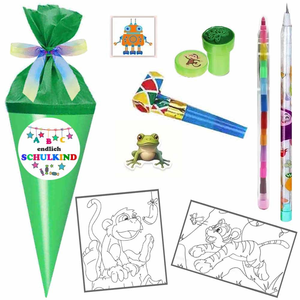 Herlitz Schultüte Mini 15 cm gefüllt grün