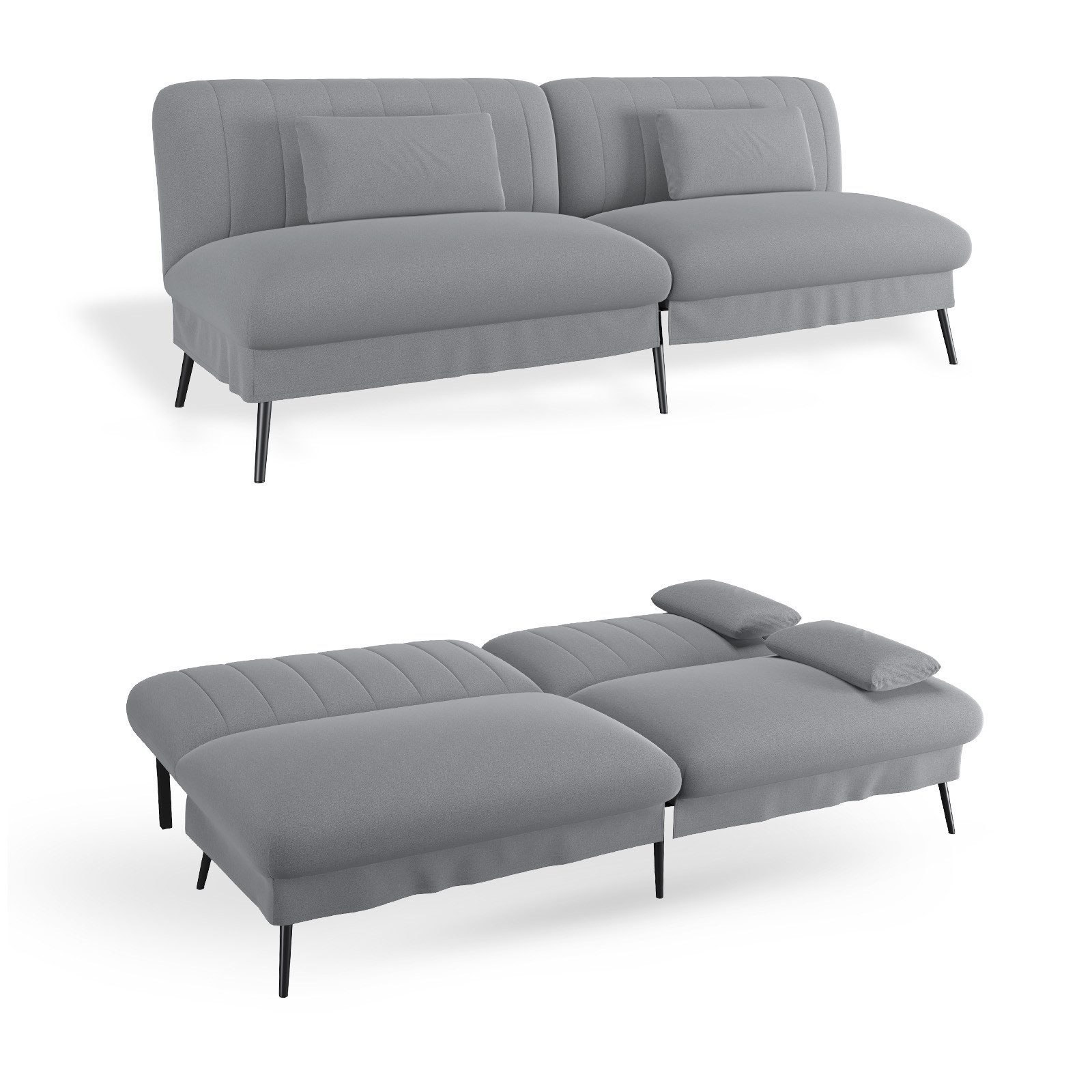 COMHOMA Schlafsofa Klappbares Schlafsofa 2-in-1 Couch, Multifunktionales Sofa, mit Großer Liegefläche, Platzsparendes Bettsofa