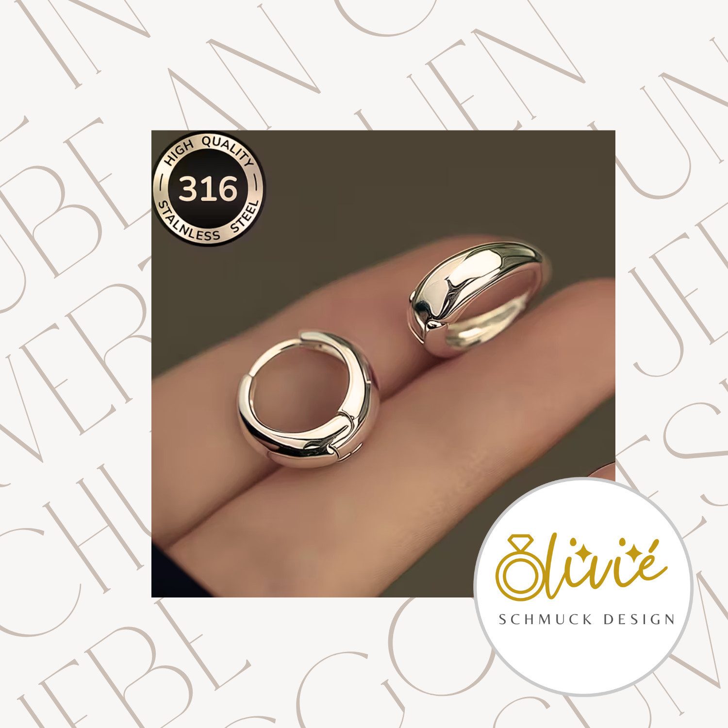 XCOAST Серьги-Set Damen-Ohrringe Серьги-кольца aus Edelstahl – Silber, hypoallergen, zeitlos (2-tlg., 1 Paar Silberohrringe im Schmucketui), runde Серьги-кольца, edel verabeitet, eleganter Schnitt, glänzend