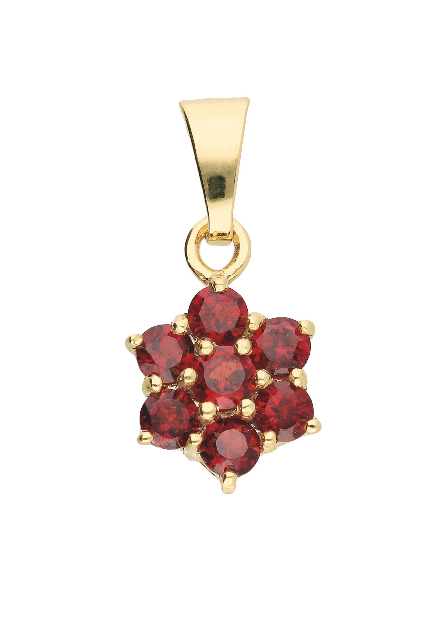 Kettenanhänger Damen 333 Gold Anhänger mit Granat