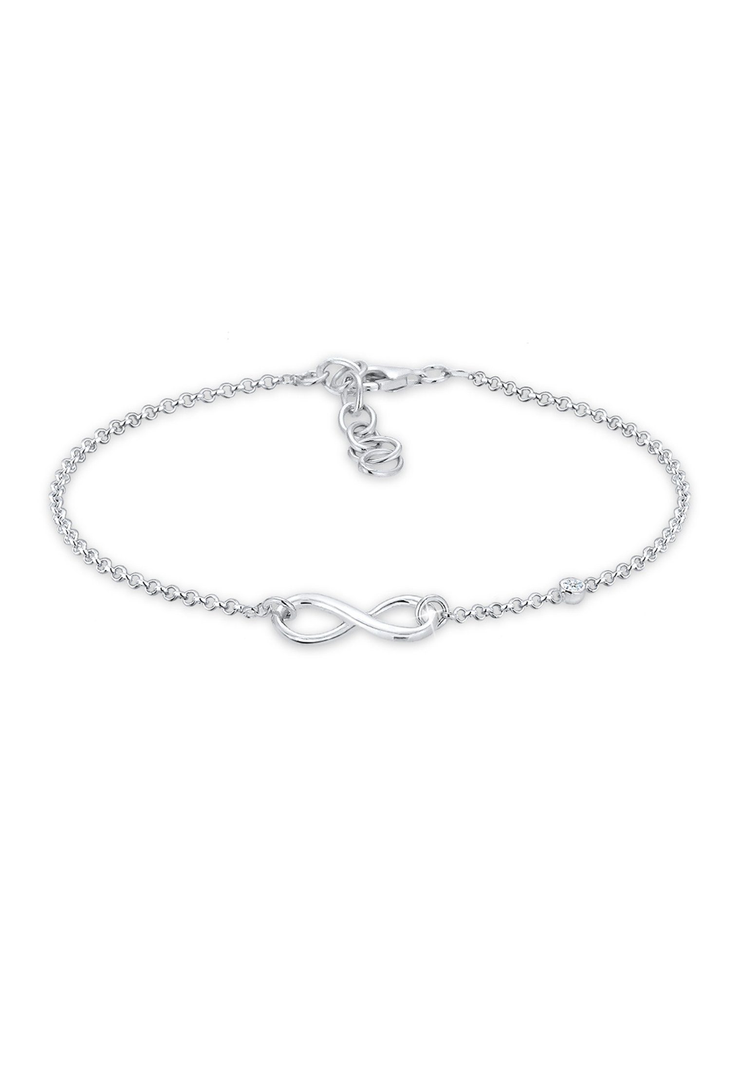 925 Elli Basic Diamant ct) Infinity DIAMONDS Infinity Silber, Armband (0.015