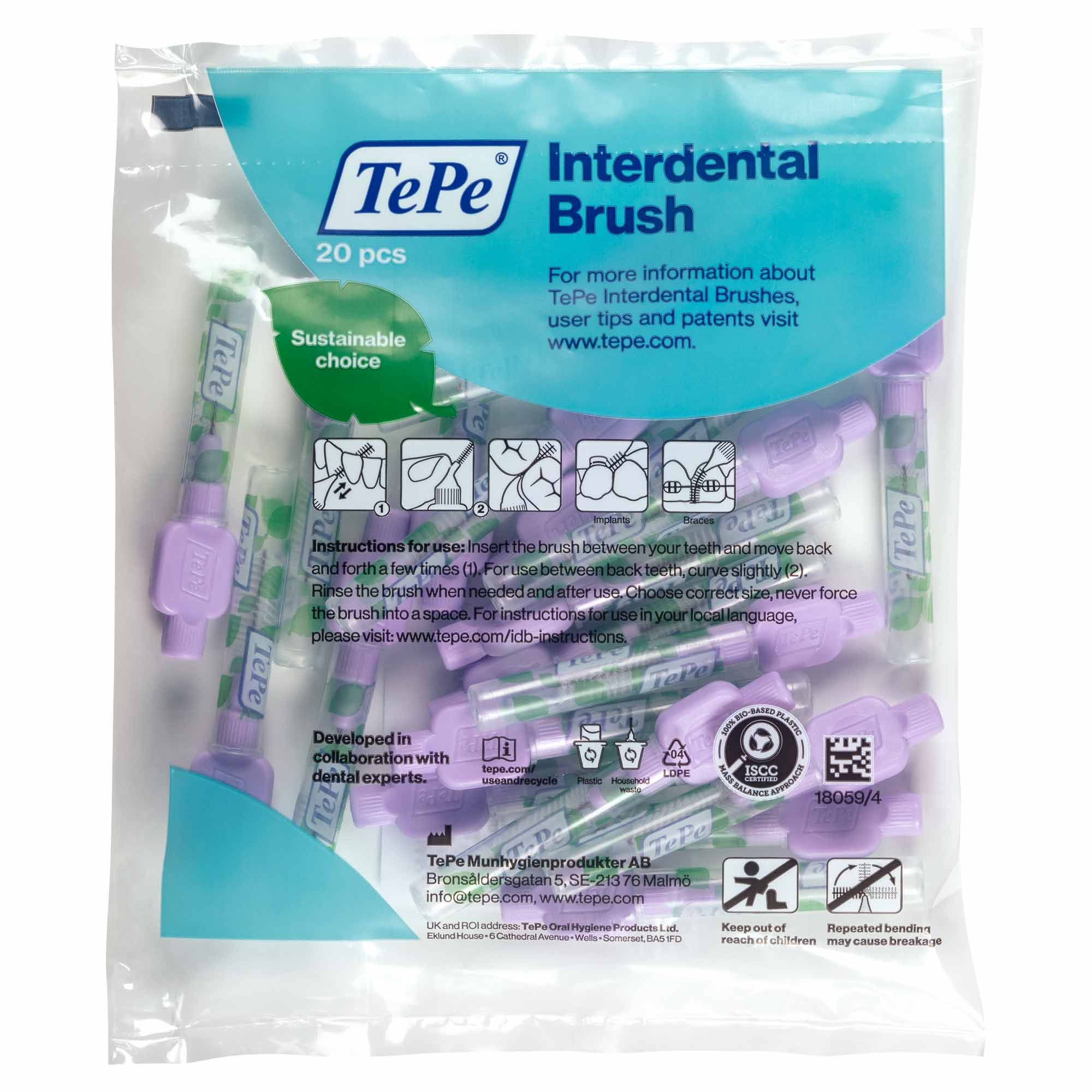 TePe Interdentalbürsten 20 Stück extra Soft Zahnreinigungsstäbchen aus Schweden