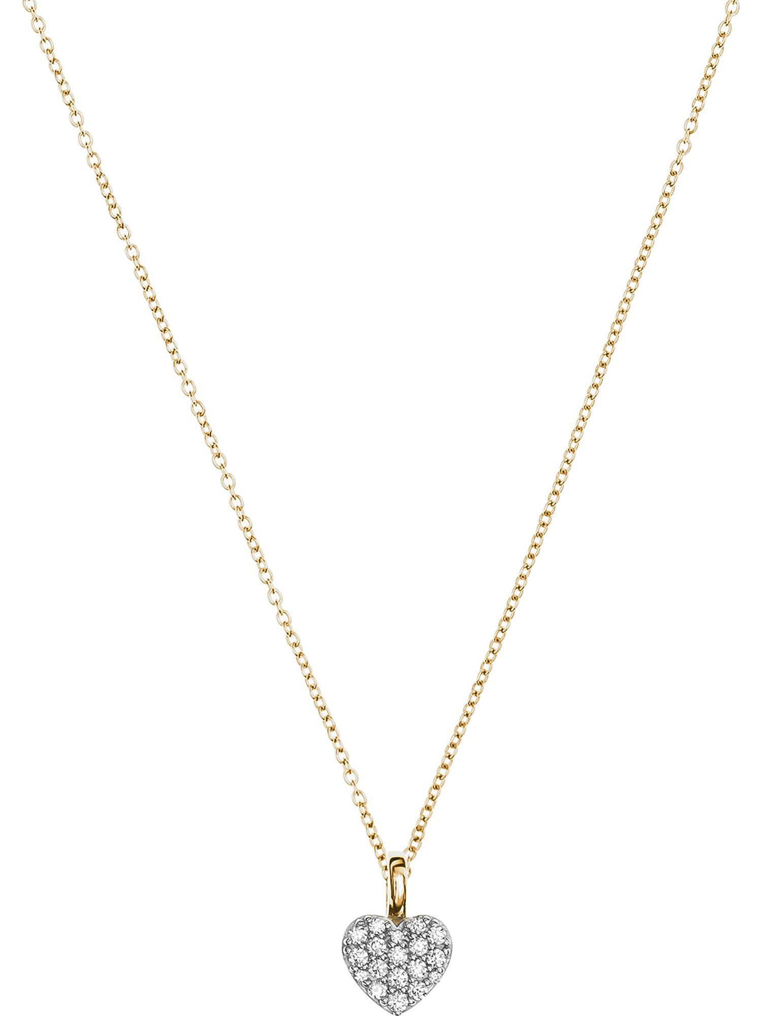 FAVS Collier FAVS Damen-Kette 375er Gelbgold 18 Zirkonia