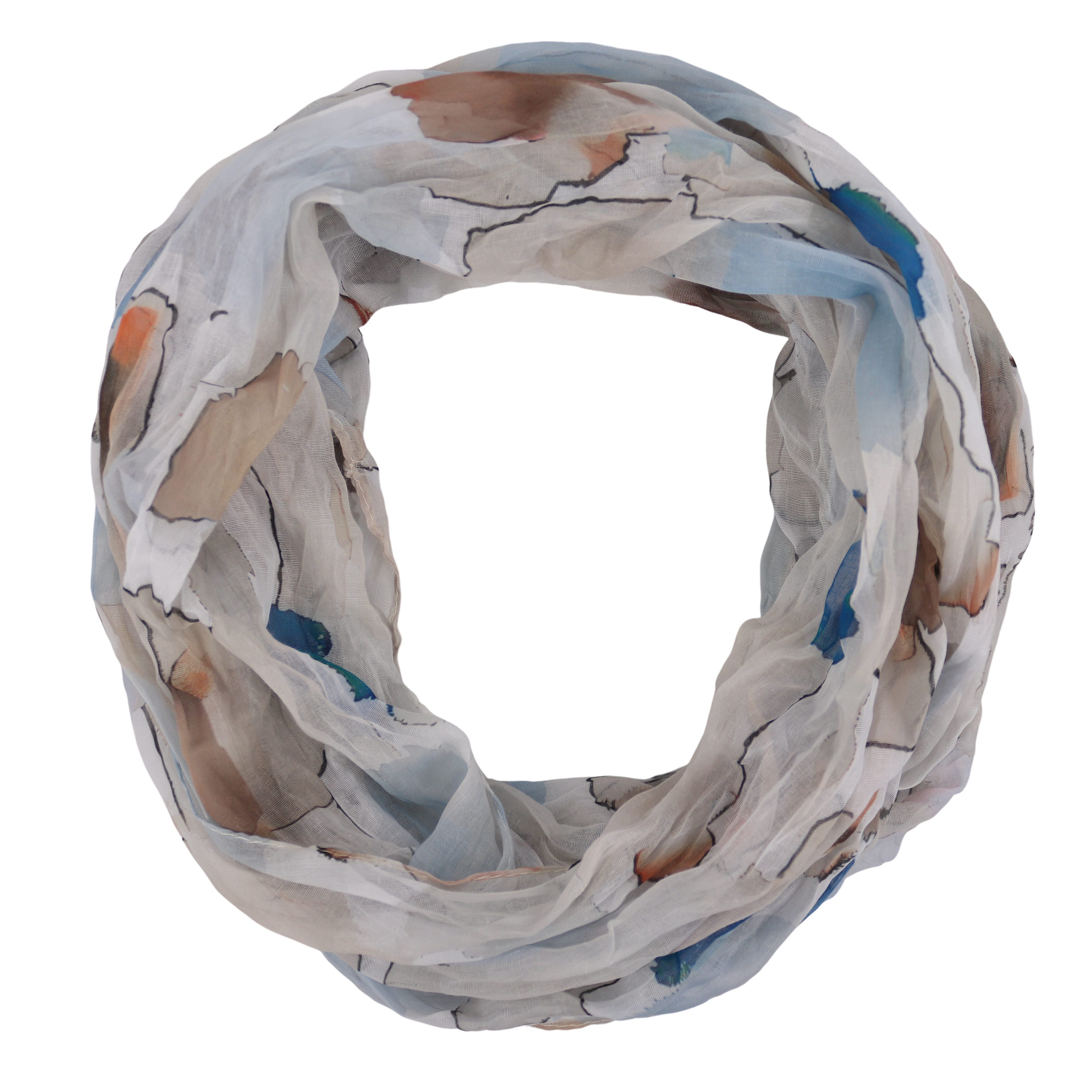 MIRROSI Loop Damen Schal mit Bunt-Muster Weich, (zweimal um den hals wickelbar, ca.45x75cm), Damen Halstuch ideal für Frühling, Sommer oder Herbst