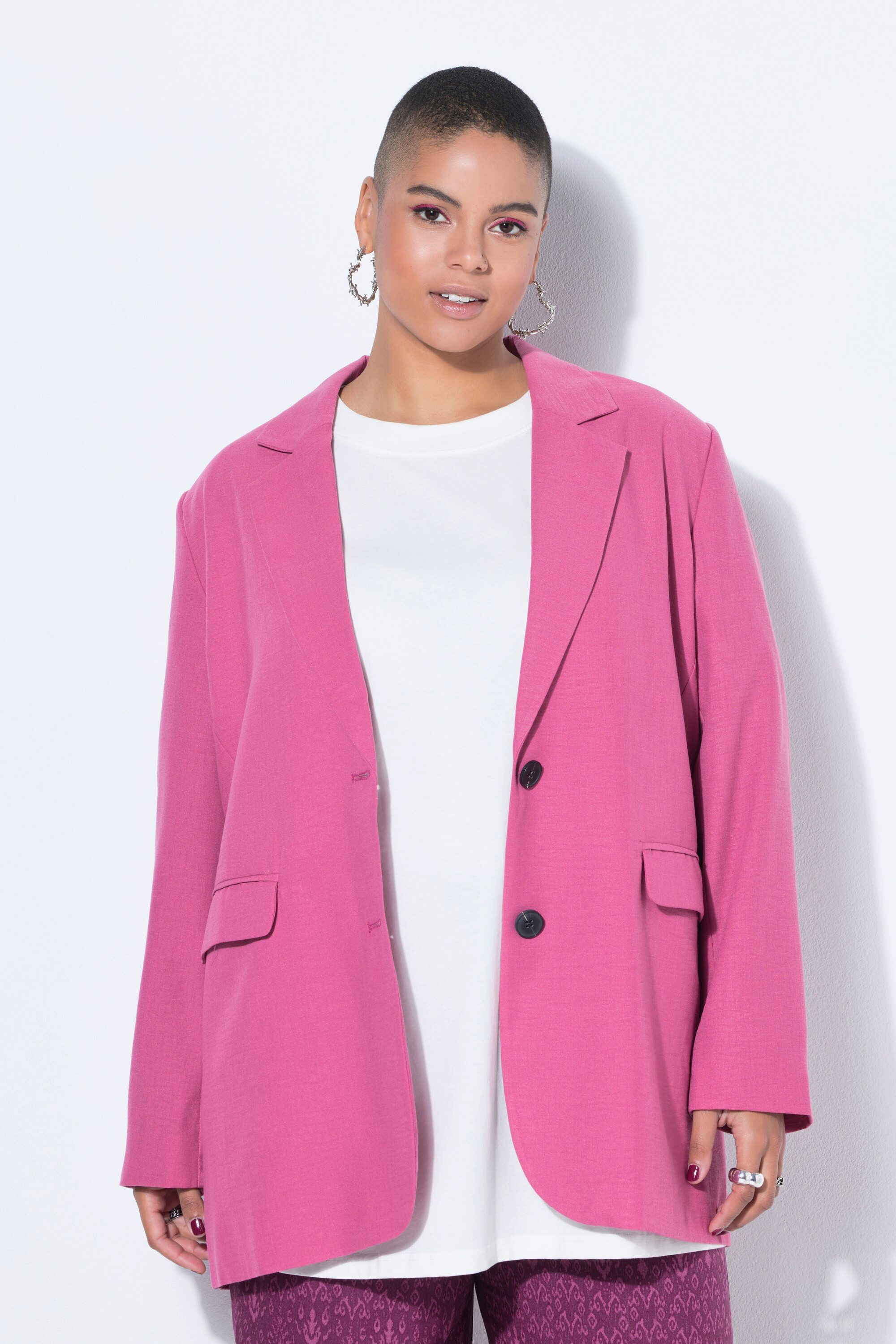 Studio Untold Blusenblazer Blazer oversized Leinenoptik Komplettfutter