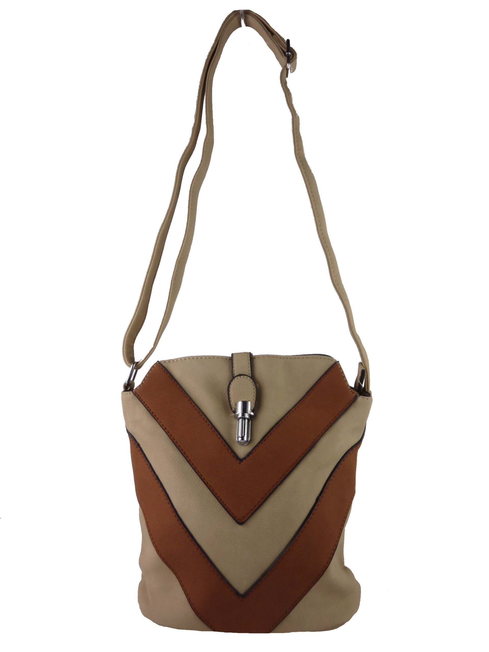 Taschen4life Umhängetasche kleine Tasche zum umhängen H0447, als Schultertasche & cross over tragbar, zweifarbiges Streifen Muster
