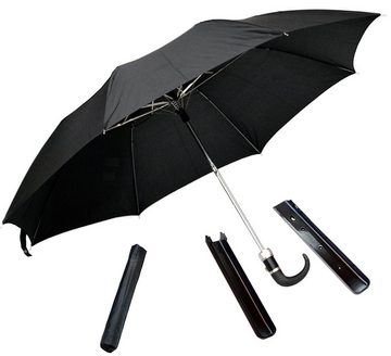 SECUMAX Taschenregenschirm Historischer Reise Schirm Regenschirm mit Köcher