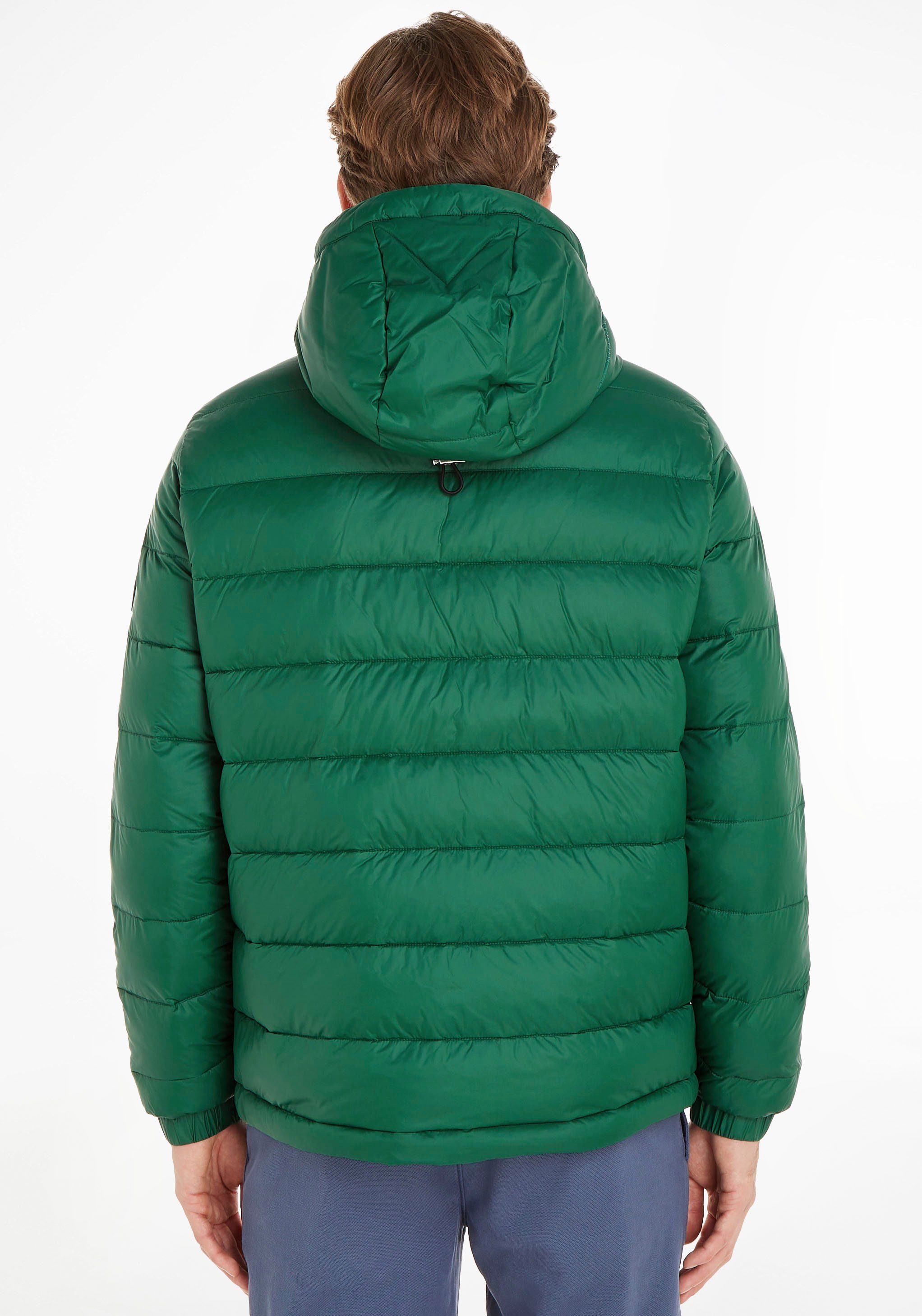 Tommy Hilfiger grün innen Steppjacke JACKET HOODED mit QUILTED Reißverschlusstaschen seitlich und