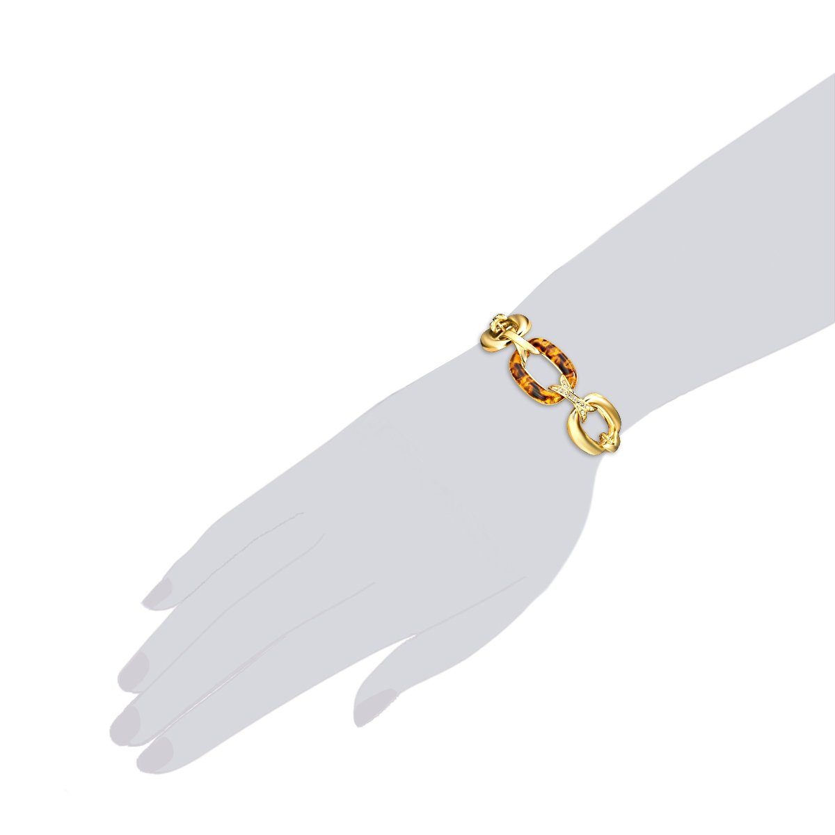Lulu & Jane Armband Armband mit Swarovski® Kristallen verziert gelbgold weiß von