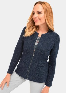 GOLDNER Jerseyblazer Bouclé-Jacke mit feinem Glanzgarn