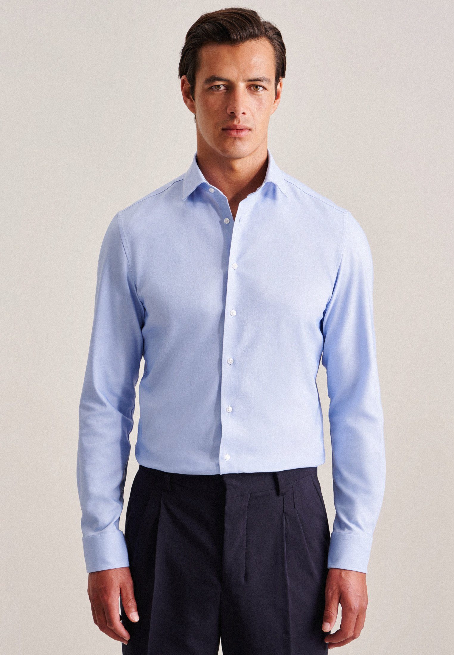 seidensticker Businesshemd Slim Slim Langarm Kentkragen Uni, Material: 60%  Baumwolle 35% Polyester 5% Elastan