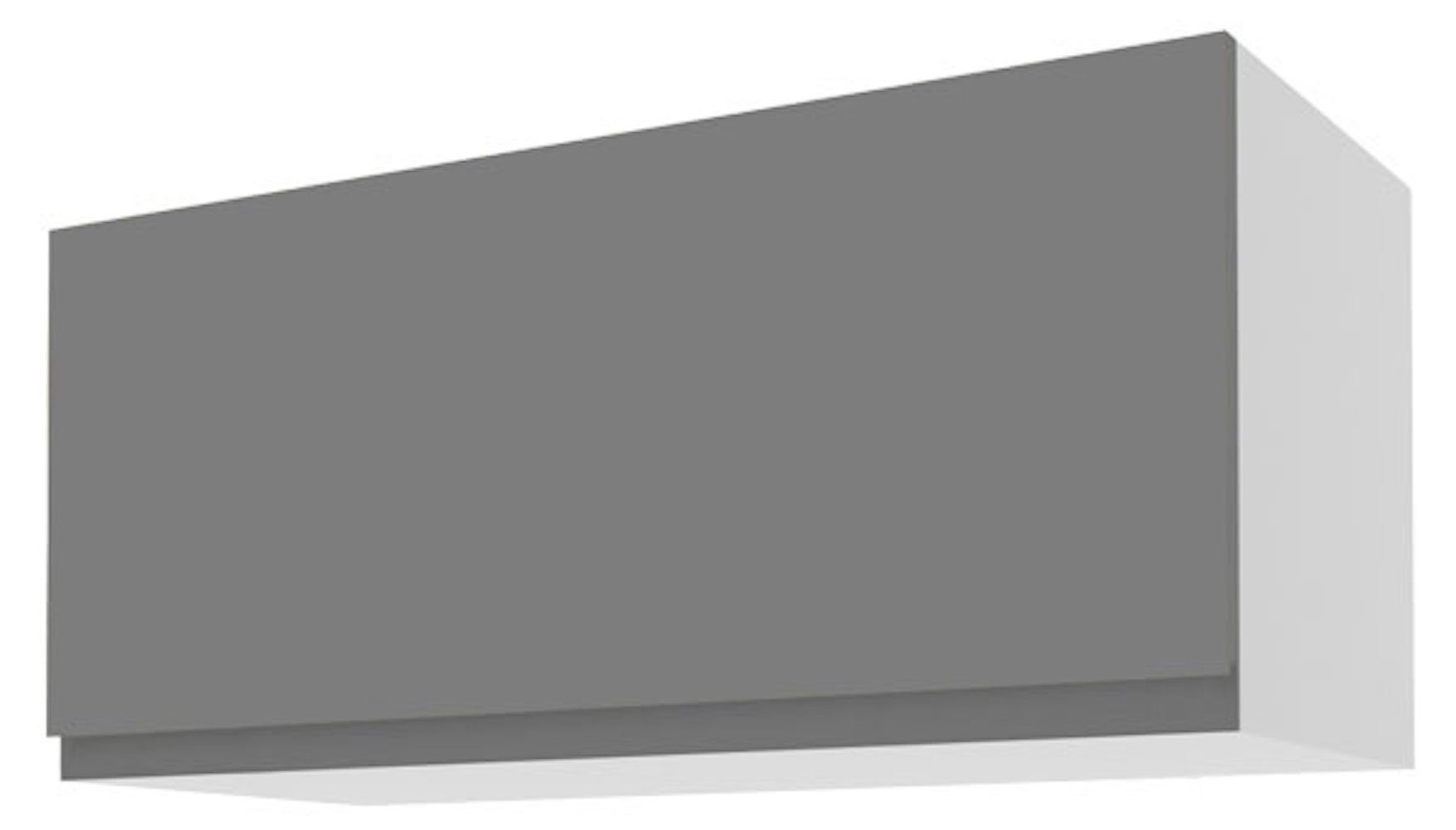 Feldmann-Wohnen Klapphängeschrank Avellino 80cm Front- Acryl und Klappe grifflos Korpusfarbe wählbar schwarz mit matt