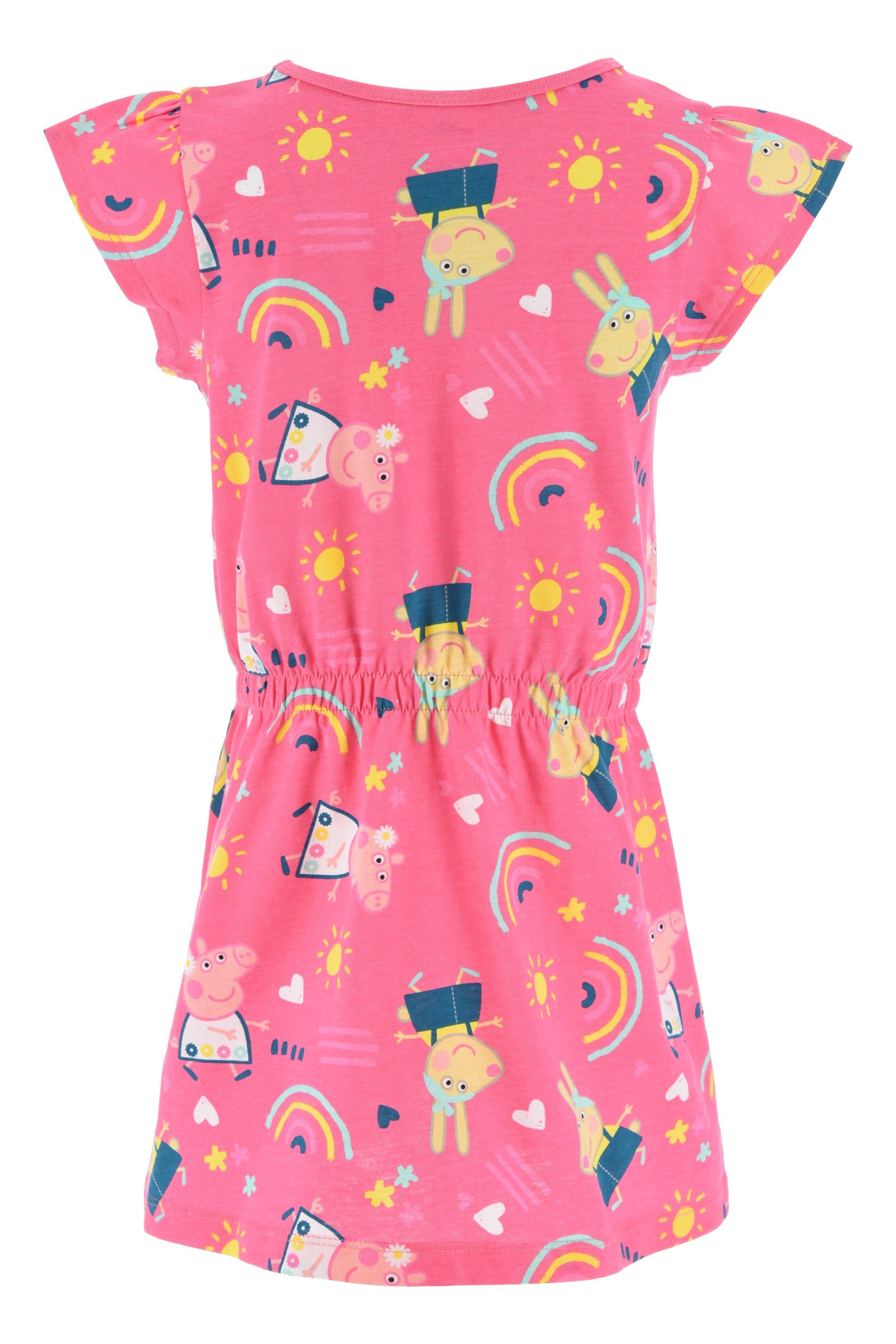 Peppa Pig Sommerkleid Peppa Wutz Pig Kinder Mädchen Kleid Gr. 98 bis 116, 100% Baumwolle