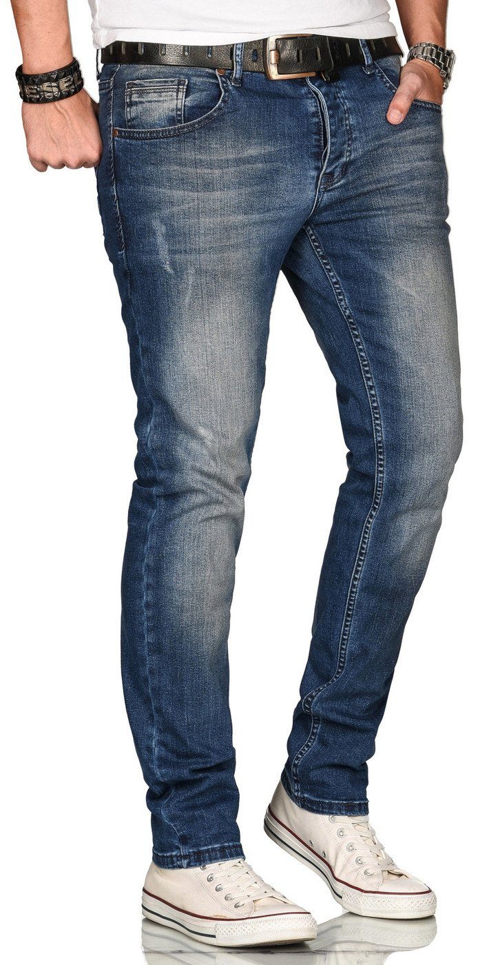 Alessandro Salvarini Straight-Jeans Herren Regular Slim – Stretch Denim 5-Pocket Klassische Jeans mit Elasthan und bequemer Passform