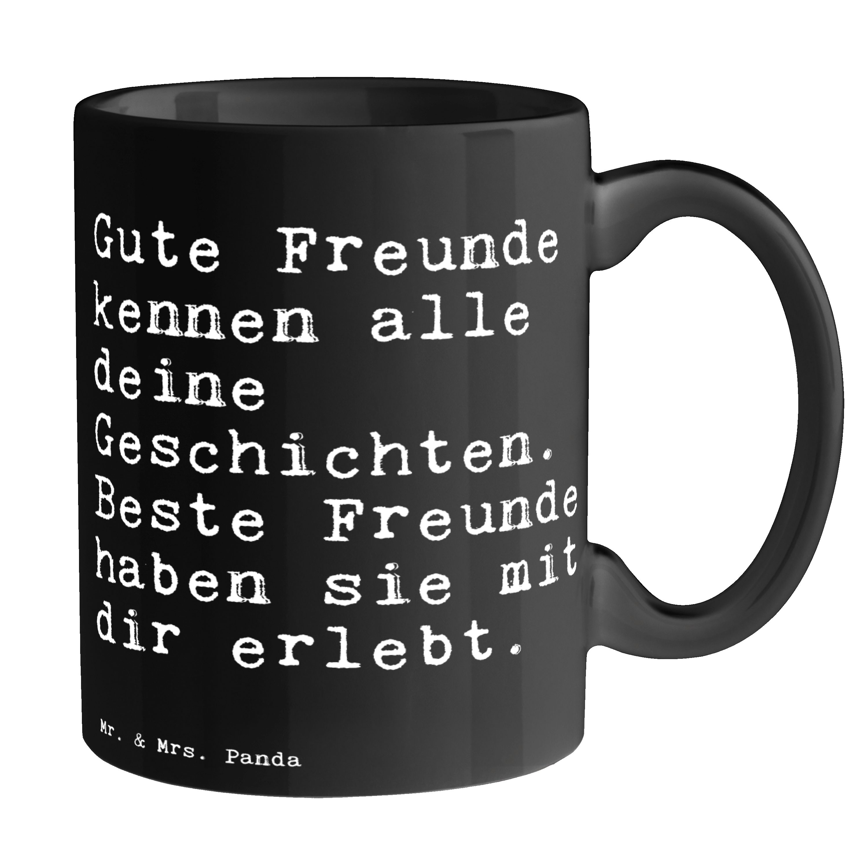 Mr. & Mrs. Panda Tasse »Gute Freunde kennen alle... Schwarz