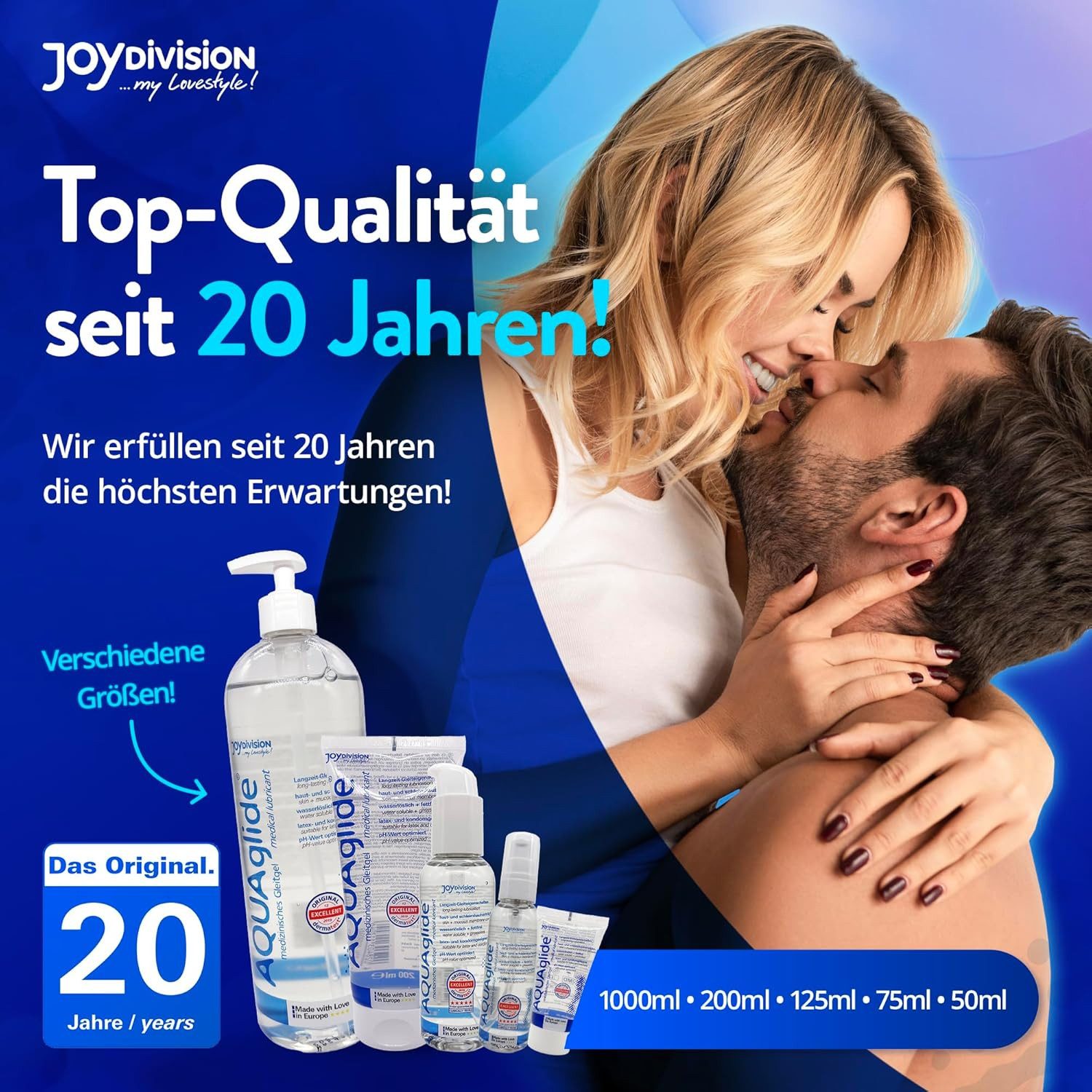 JOYDIVISION Gleitgel AQUAglide Natural Gleitmittel, Das Original, kristallklar und geruchsneutral