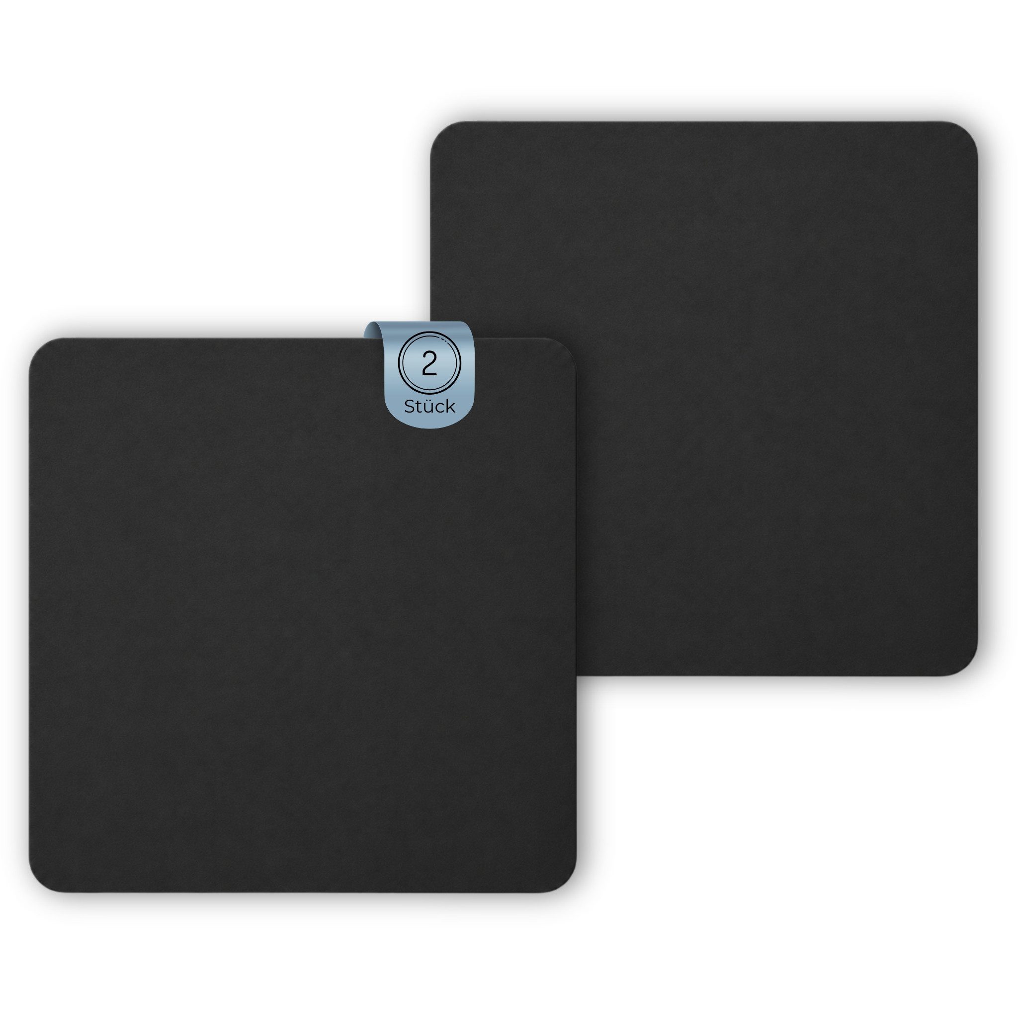 matches21 HOME & HOBBY Abtropfmatte 2er Set Geschirr Abtropfmatten, in schwarz 40x40 cm, Saugstarke Spülmatte & Kaffeematte Leder-Optik