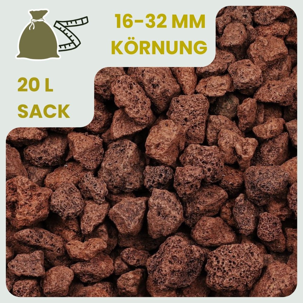 GarPet Lavasteine Lavasteine 20L Garten Lavagranulat Aquarium Lavastein Grill Lava Rot