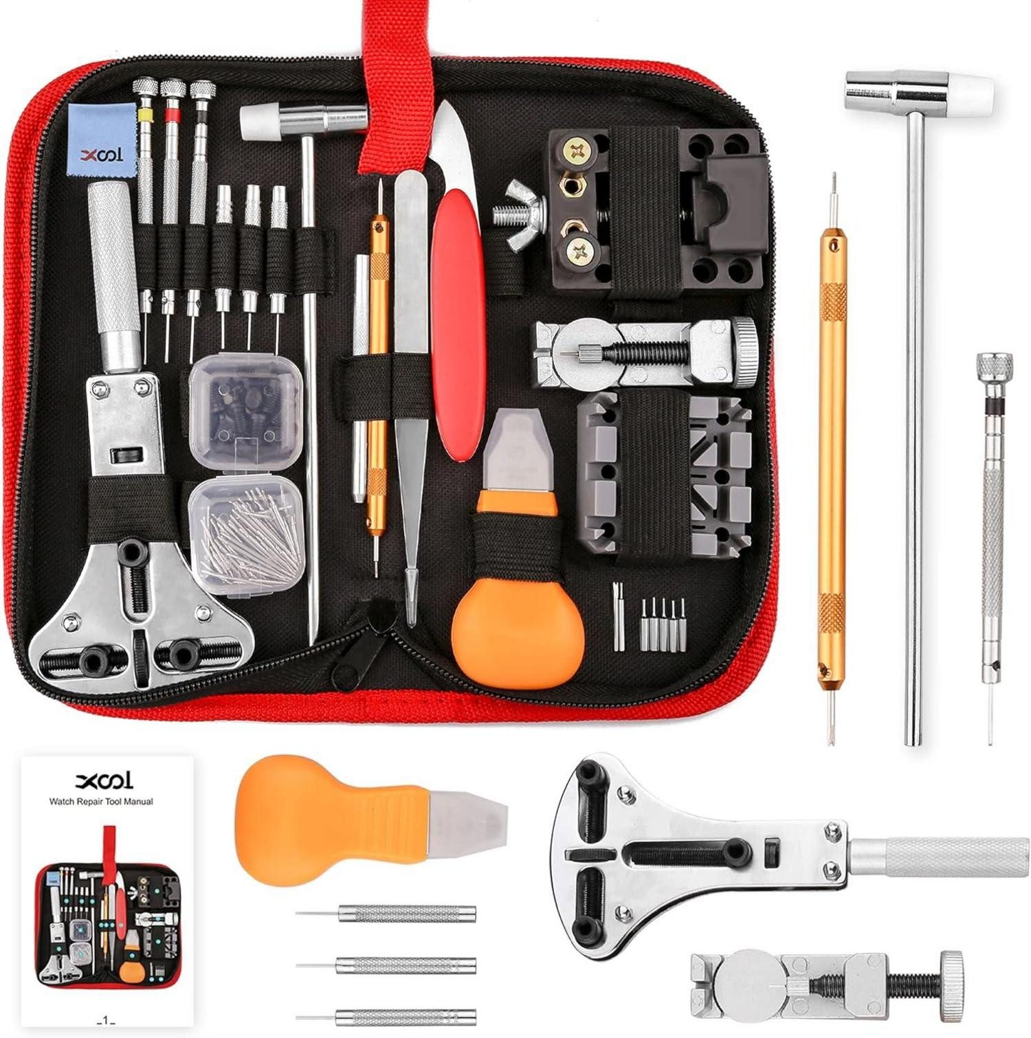 Multitool Professionelles 151-teiliges Uhrenreparaturset mit Gehäuseöffner und
