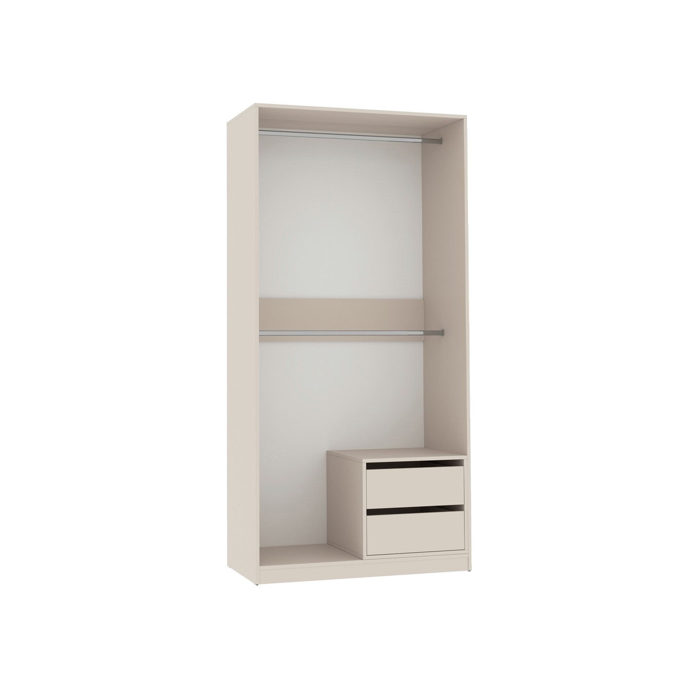 Marmex Möbel Mehrzweckschrank-Set TRES moderne offene Kleiderschränke mit Kleiderstangen Ankleidezimmer, (2-St), Container mit Schubladen, ohne Schranktüren