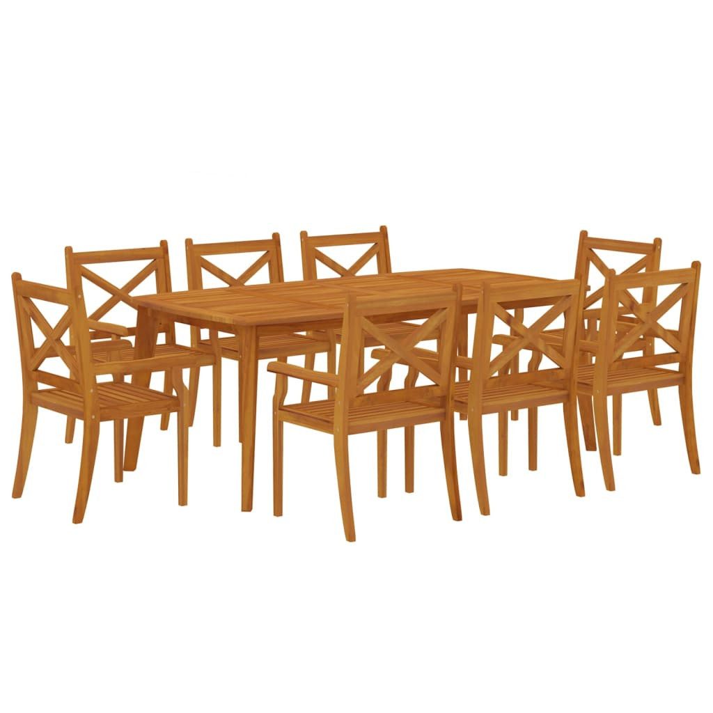 vidaXL Garten-Essgruppe 9-tlg. Garten-Essgruppe Massivholz, (8-tlg) günstig online kaufen
