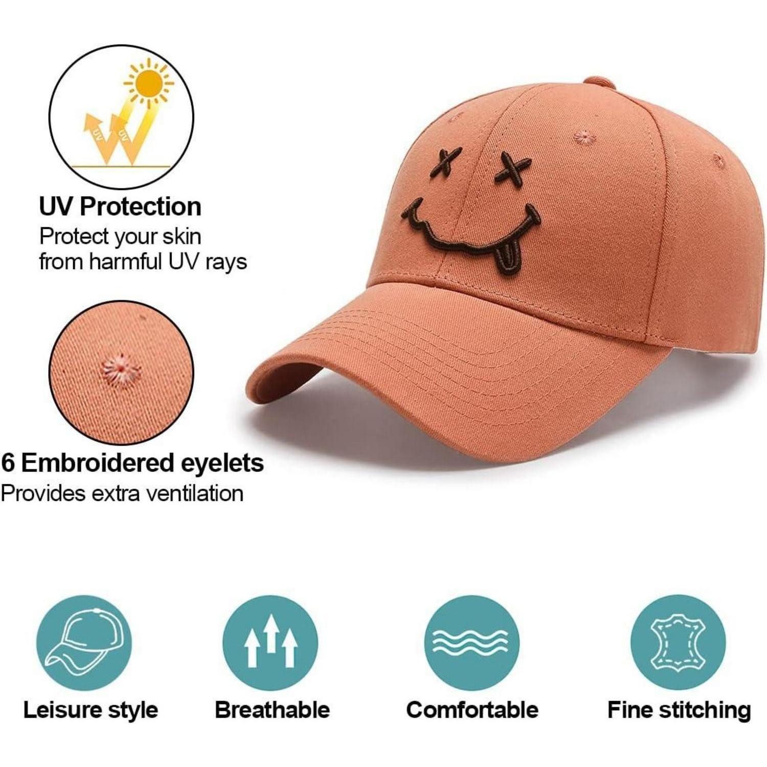 LuxusKollektion Baseball Cap Baseballmütze Herren Damen Lächeln Sonnenschutz Z_Orange Einheitsgröße