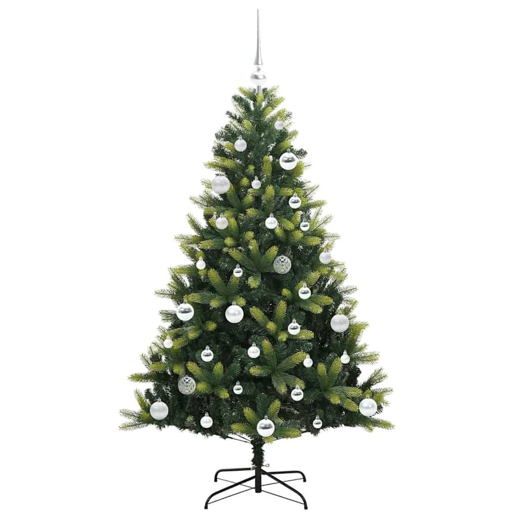 vidaXL LED Baum Künstlicher geflammter Weihnachtsbaum 150 LEDs Grün 150 cm