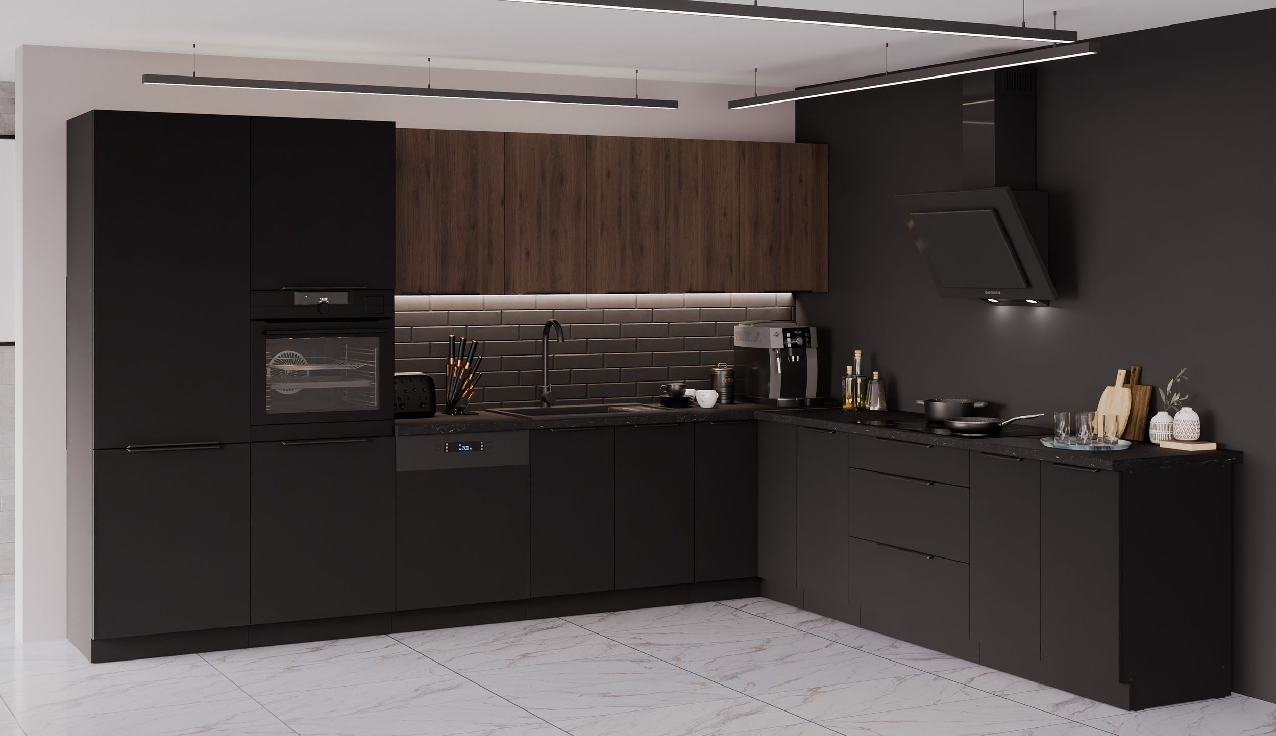 Küchen-Preisbombe Winkelküche SIENA + MONZA 350x290 cm Küchenzeile Küchenbl günstig online kaufen