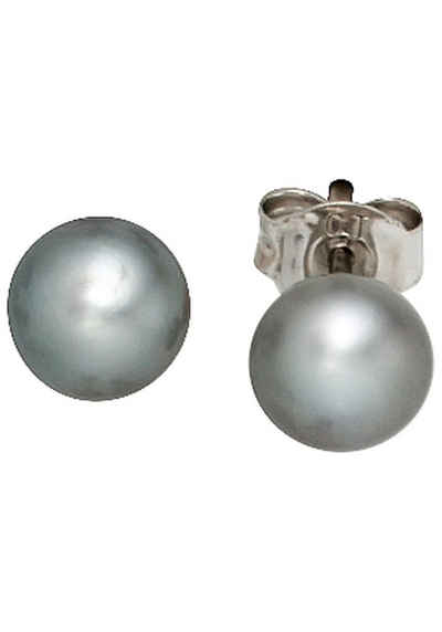 JOBO Perlenohrringe, 925 Silber mit Süßwasser-Zuchtperlen