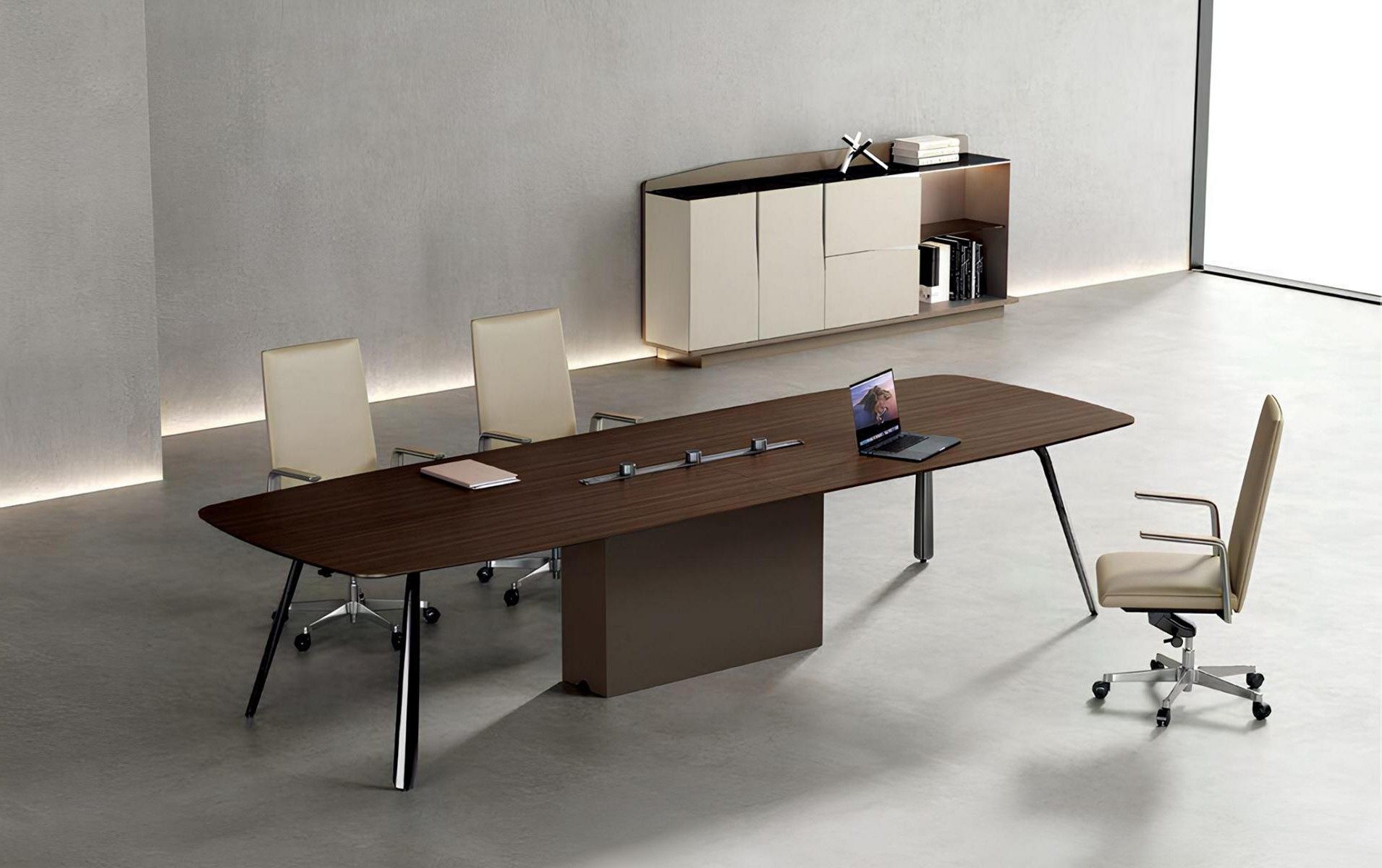 Xlmoebel Konferenztisch Elegantes 2-teiliges Büro-Set mit Konferenztisch und Sideboard (Büro-Set, 2-teiliges Büro-Set), Made in Europa