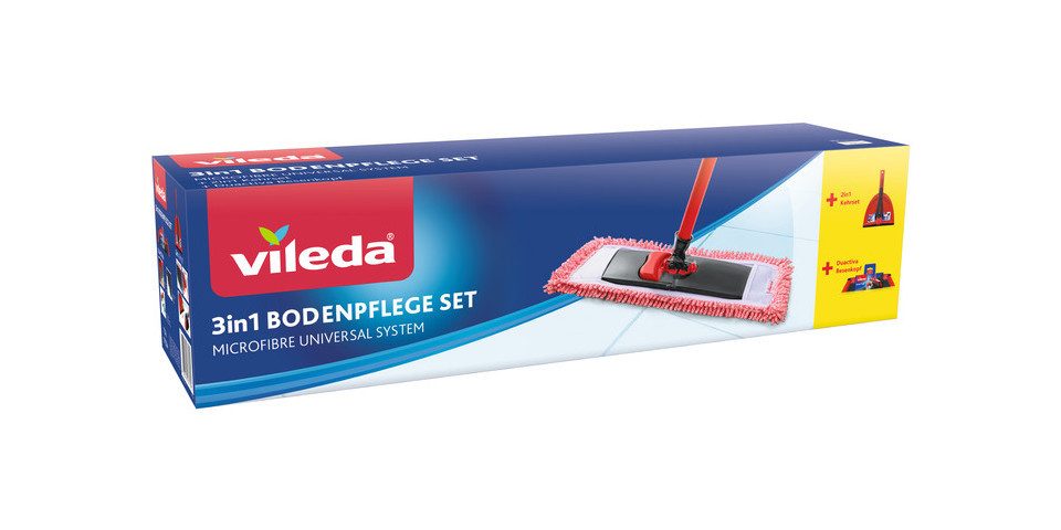 Vileda Bodenwischer Vileda Kehrgarnitur 3in1 Bodenpflege-Set