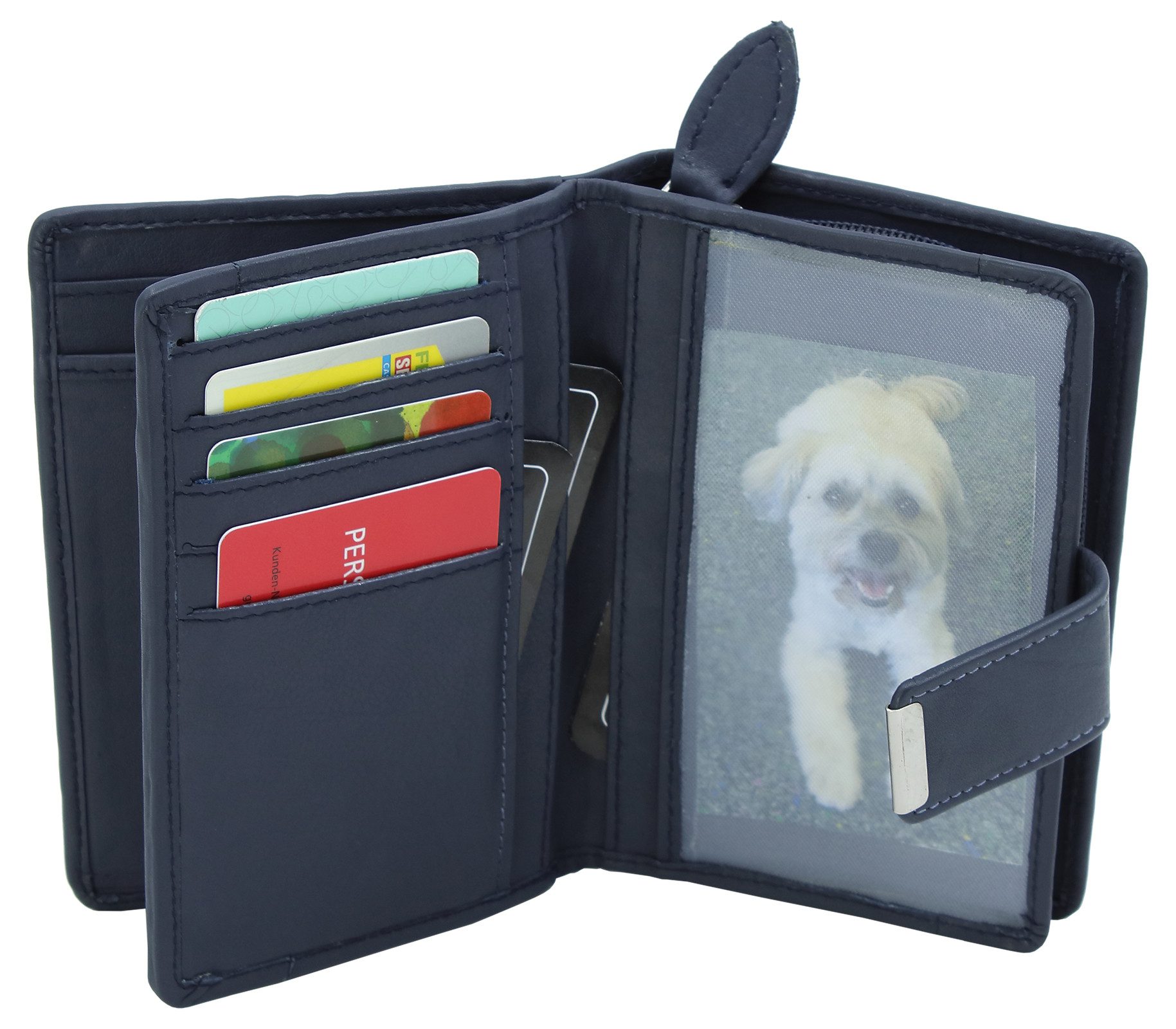Money Maker Geldbörse Damen Leder Portmonee handlicher Geldbeutel aufklappbar RFID-Schutz – Bild 4 von 5