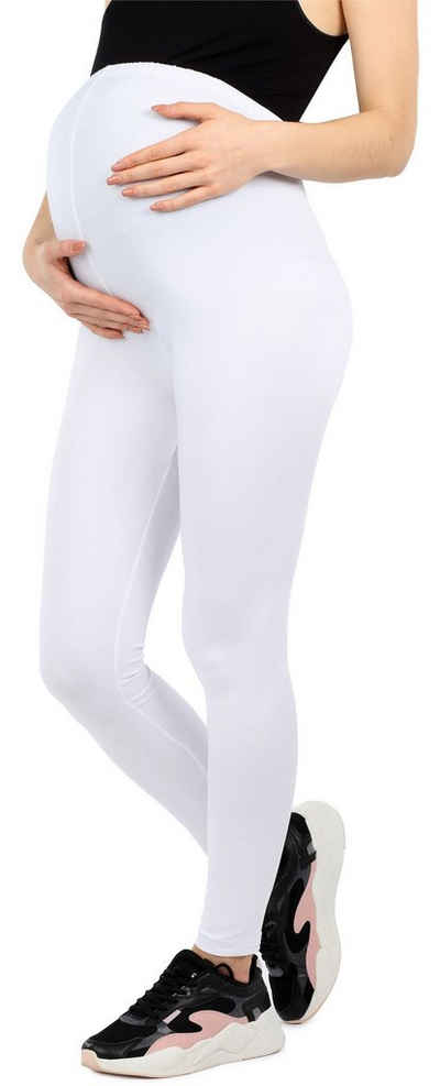 Be Mammy Umstandsleggings Damen Lange Umstandsleggings aus Bio-Baumwolle BE20-283 (1-tlg) elastischer Bund