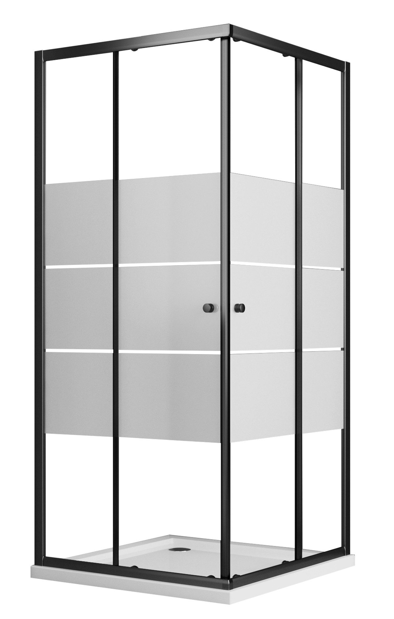 Boromal Eckdusche 75x75 H:185cm Duschkabine Schiebetür, günstig online kaufen