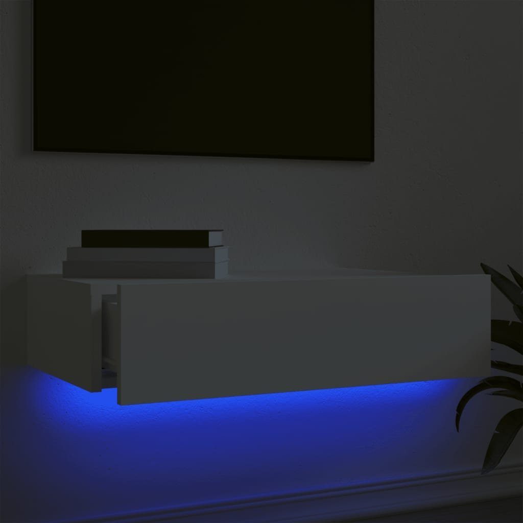 vidaXL 60x35x15,5 LED-Leuchten mit TV-Schrank TV-Lowboard Weiß cm TV-Schrank
