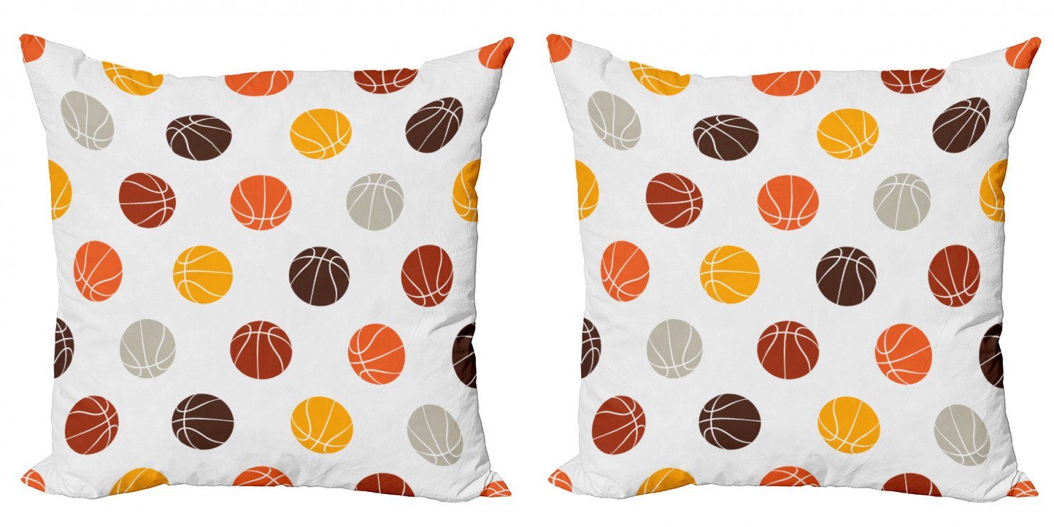 Kissenbezüge Modern Accent Doppelseitiger Digitaldruck, Abakuhaus (2 Stück), Basketball Irdenen tonte Balls | Kissenbezüge