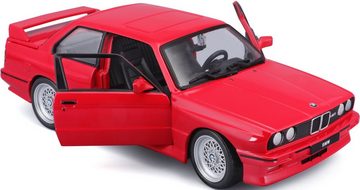Bburago Sammlerauto BMW M3 (E30) 88, rot, Maßstab 1:24