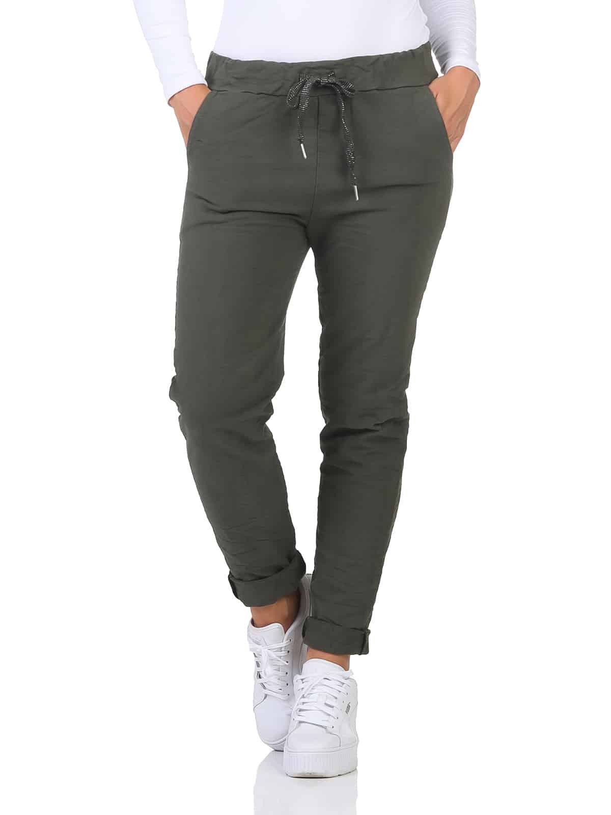 Schlupfhose Damen Freizeithose Winter Cotton mit Stretch bequeme Chino Hose