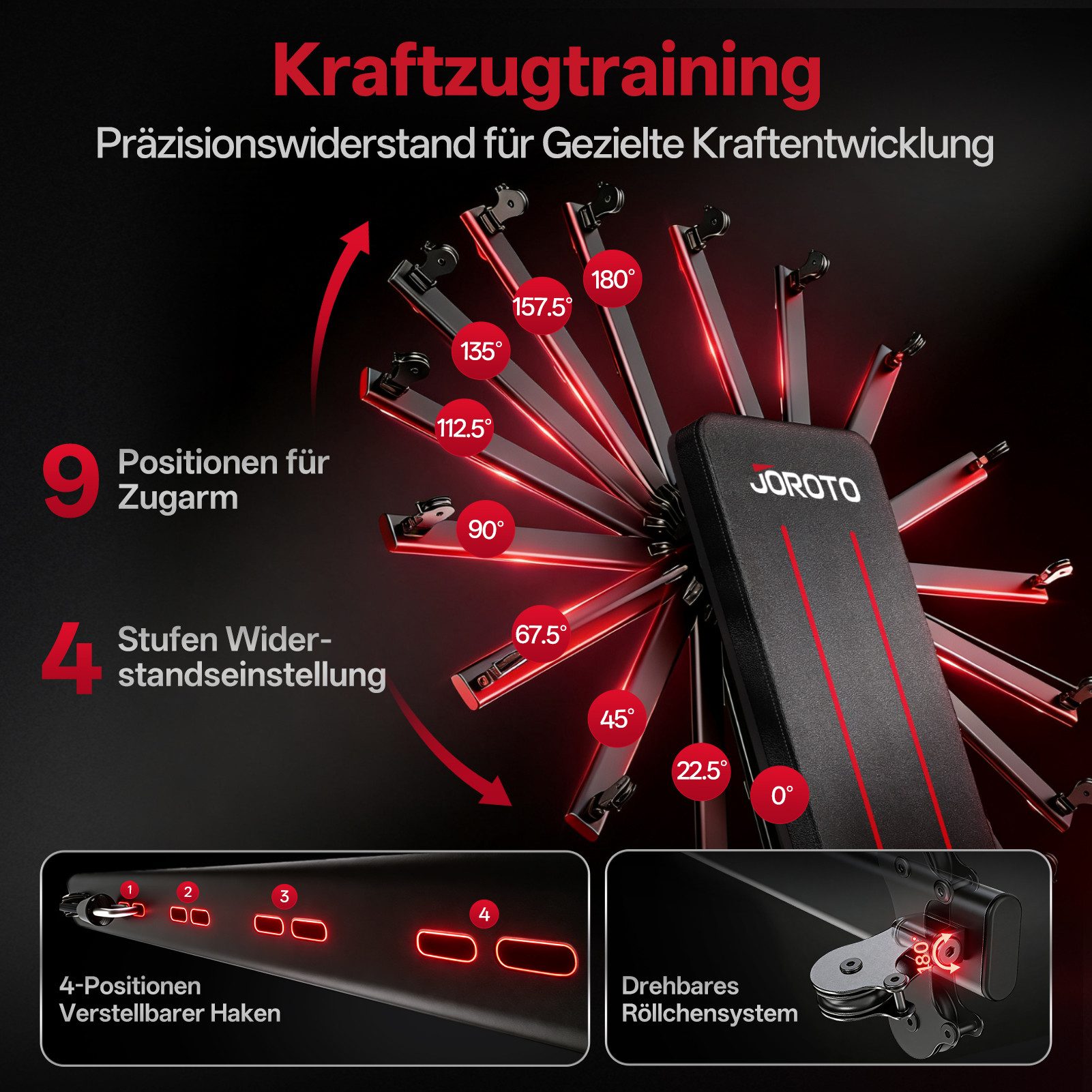 JOROTO Hantelbank Verstellbar Hantelbänke, Multifunktions Trainingsbank für Zuhause