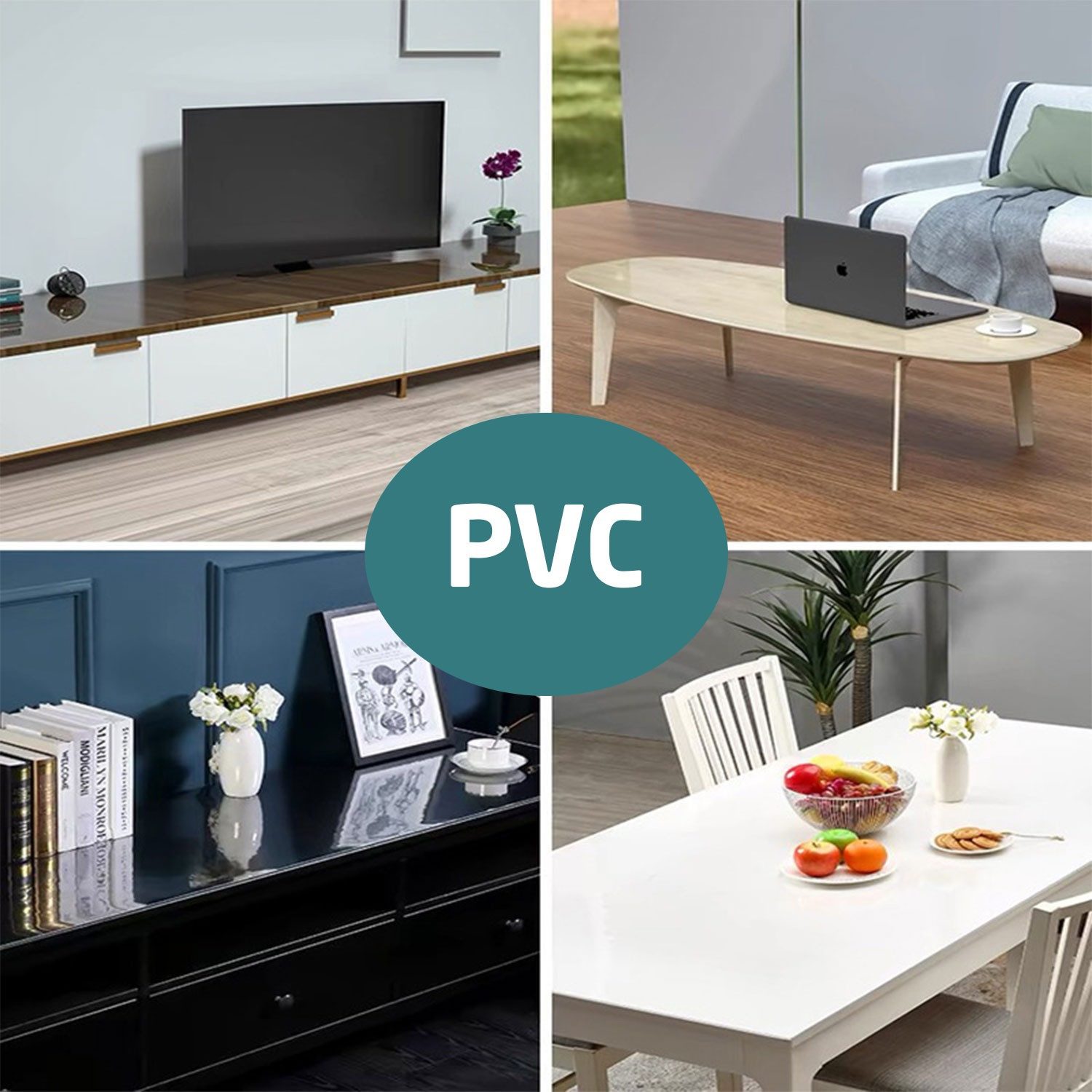 Dekonaz Tischdecke PVC Tischdecke Transparent Tischfolie langlebiger Tischschutz 2mm (1-tlg), Transparent, geruchlos, wasserdicht, hitzebeständig, langlebig