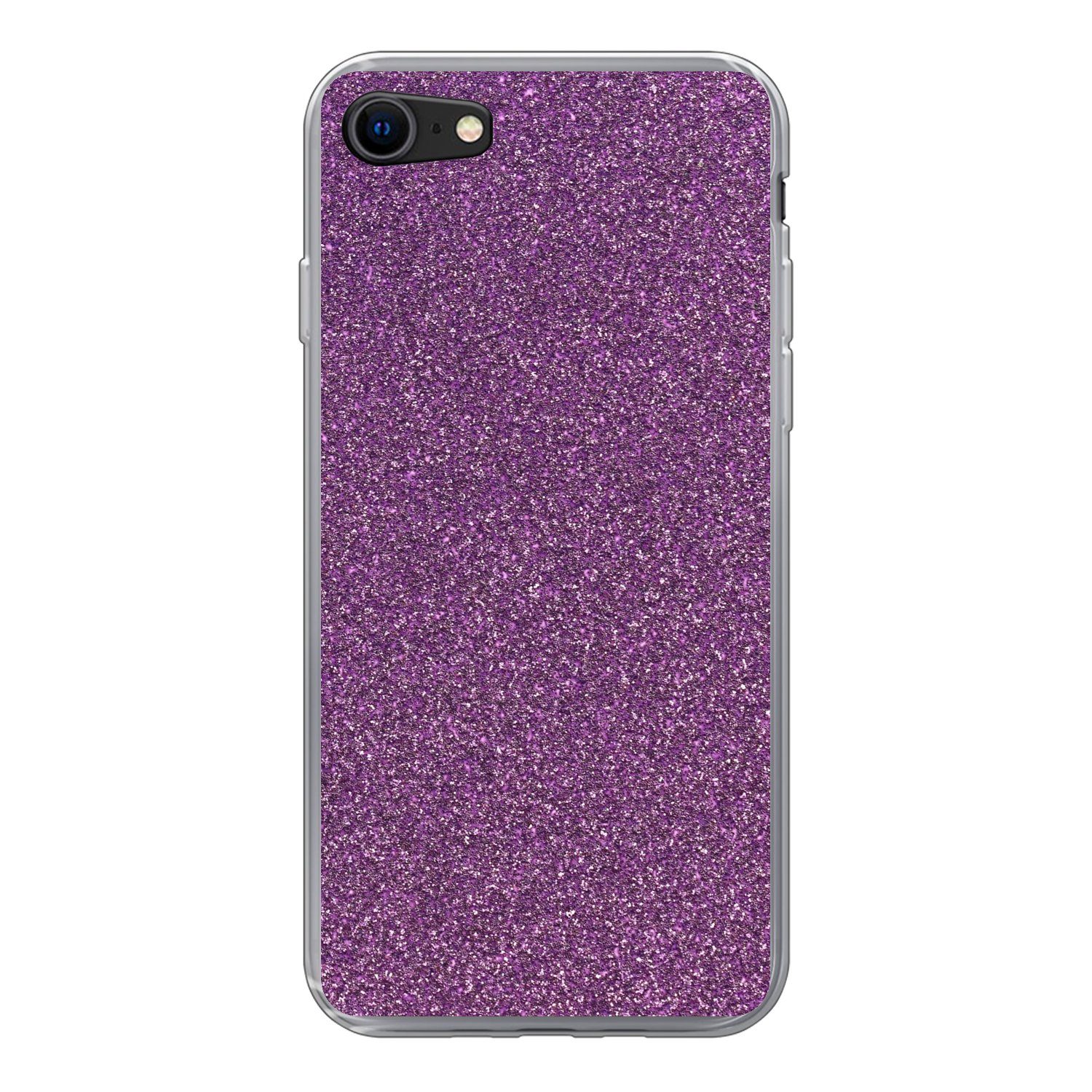 MuchoWow Handyhülle für Apple iPhone 8 Glitzer - Rosa - Design - Abstrakt, Smartphone-Bumper, Print, Handy Schutzhülle Dünn
